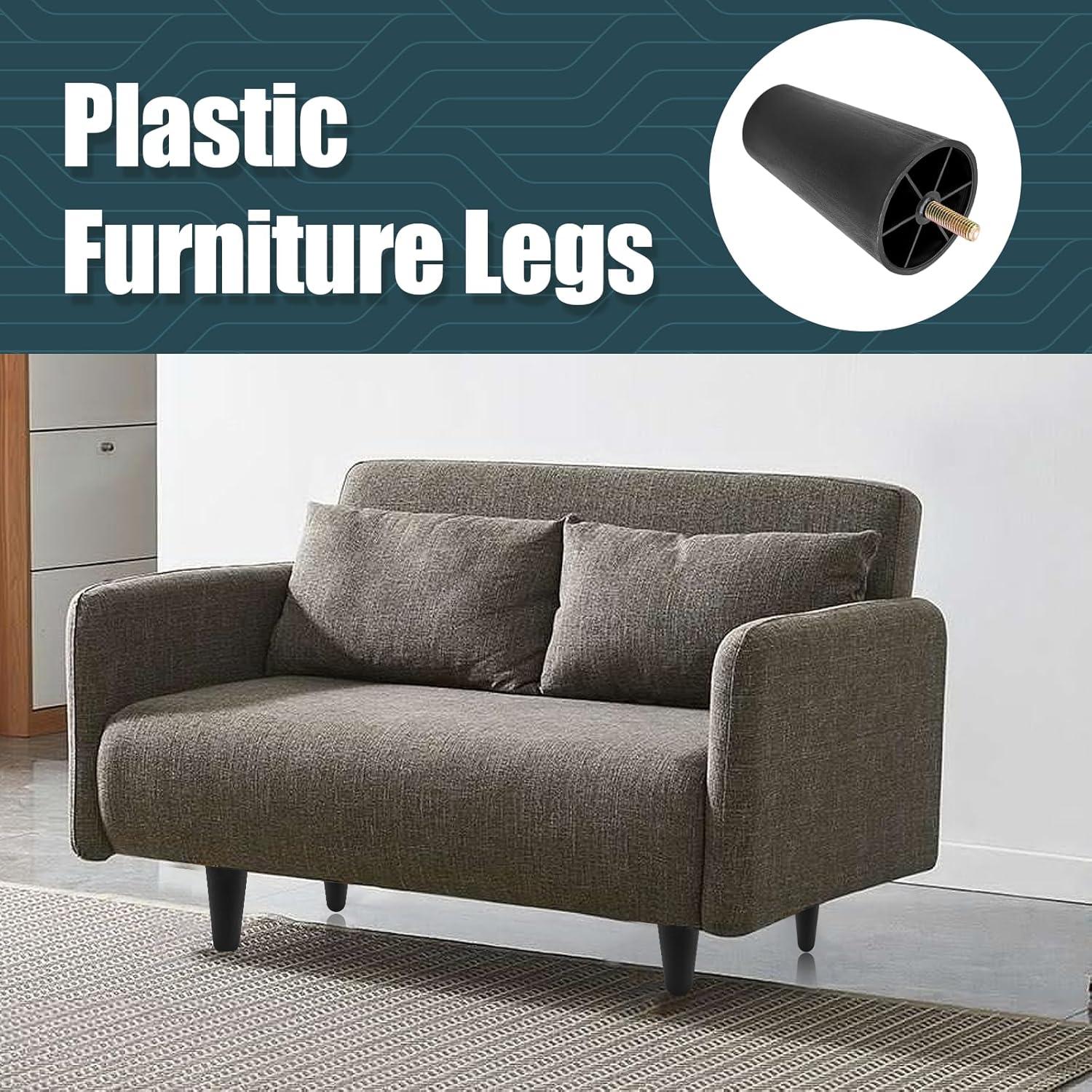 Piernas de Muebles Luomorgo 4 Pcs 100mm Plástico Negro