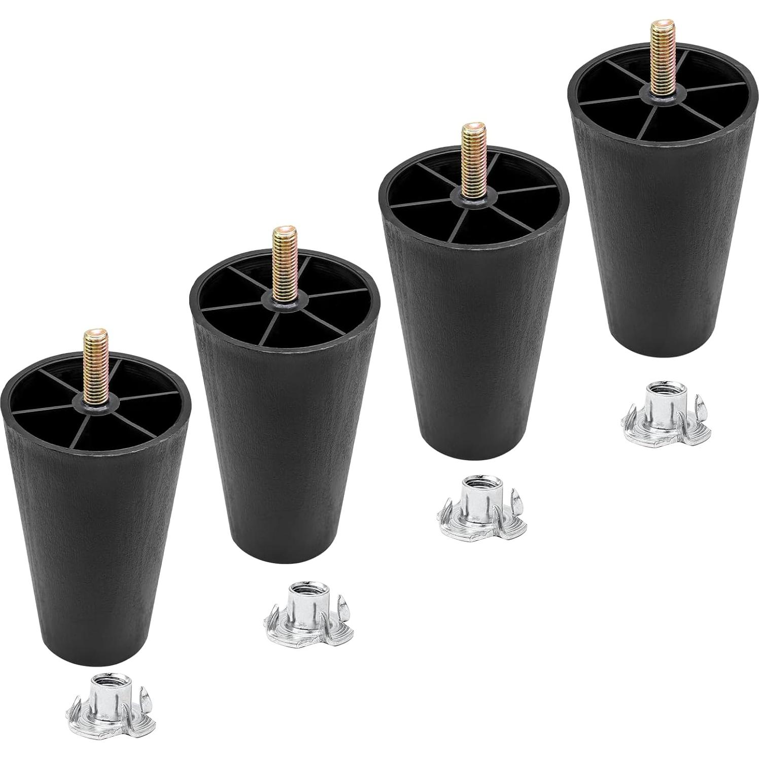 Piernas de Muebles Luomorgo 4 Pcs 100mm Plástico Negro