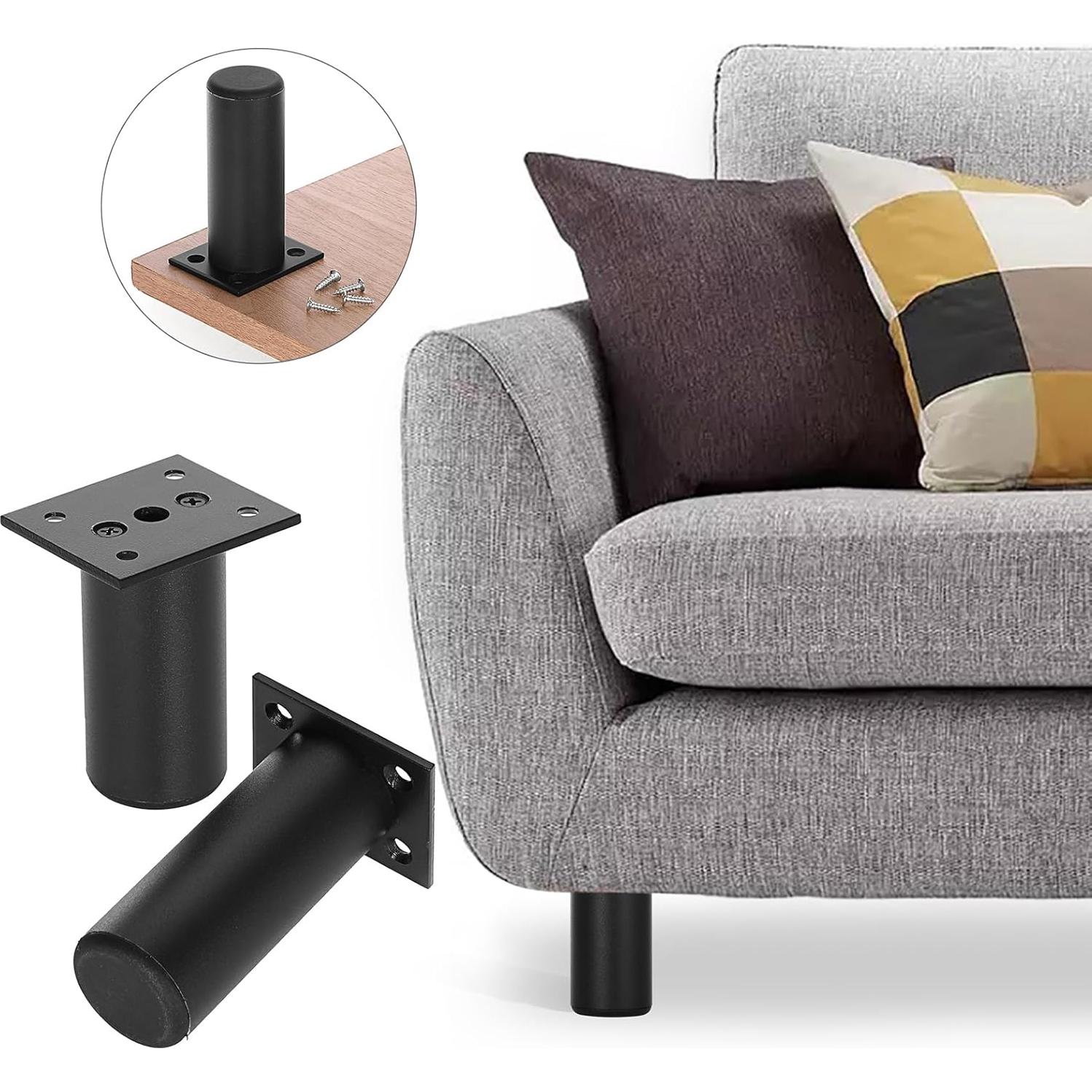 Patas de Mueble Ajustables Sumnacon 4 Pcs 10cm Aluminio Negro