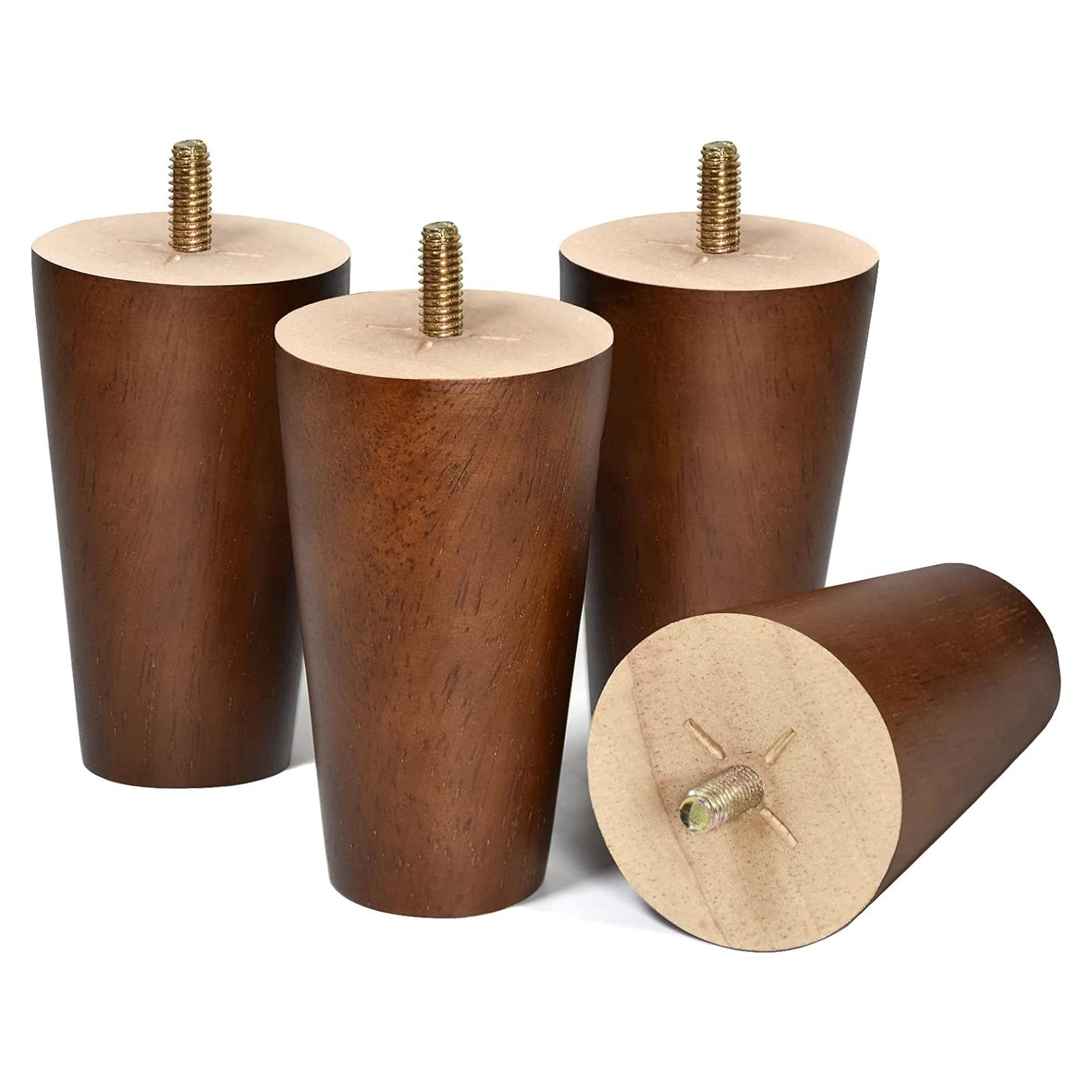 Patas de Madera AORYVIC 10 cm Color Marrón - Paquete de 4