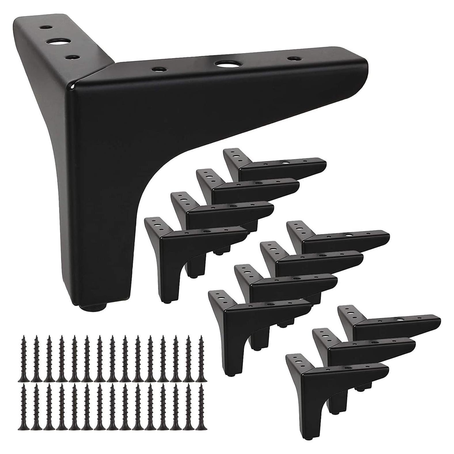 Juego de 12 Piernas de Muebles Acrux7 10.16 cm Metal Negro