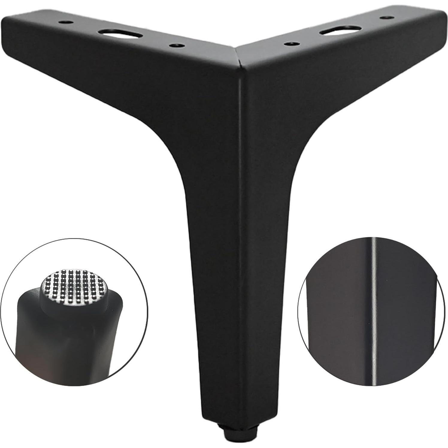 Juego de 4 Patas de Mueble Smaxcn 10 cm Metal Negro Mate