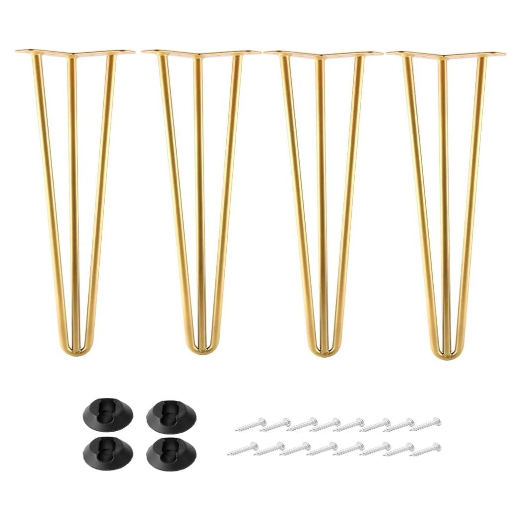 Piernas de Hairpin ALXEH 30 cm Oro - Juego de 4 para Muebles