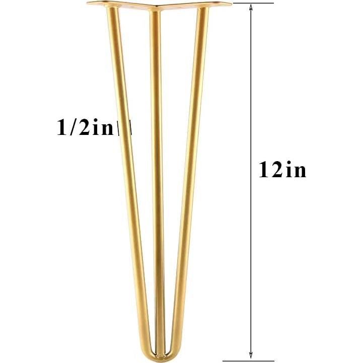 Piernas de Hairpin ALXEH 30 cm Oro - Juego de 4 para Muebles