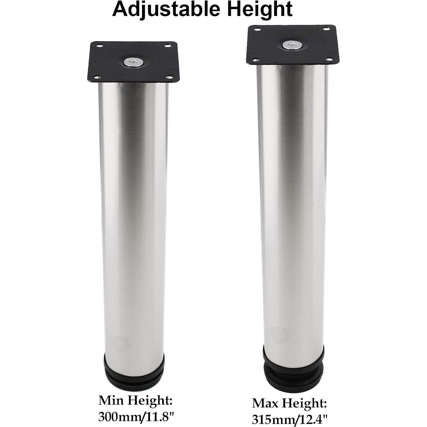 Juego de 4 patas ajustables Kyuionty de acero inoxidable 30 cm