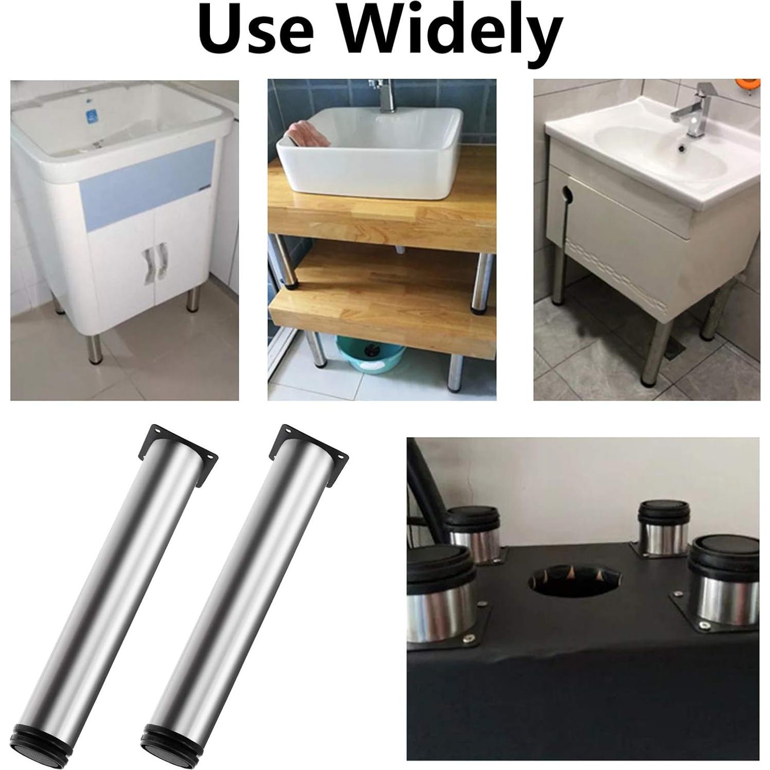 Juego de 4 patas ajustables Kyuionty de acero inoxidable 30 cm