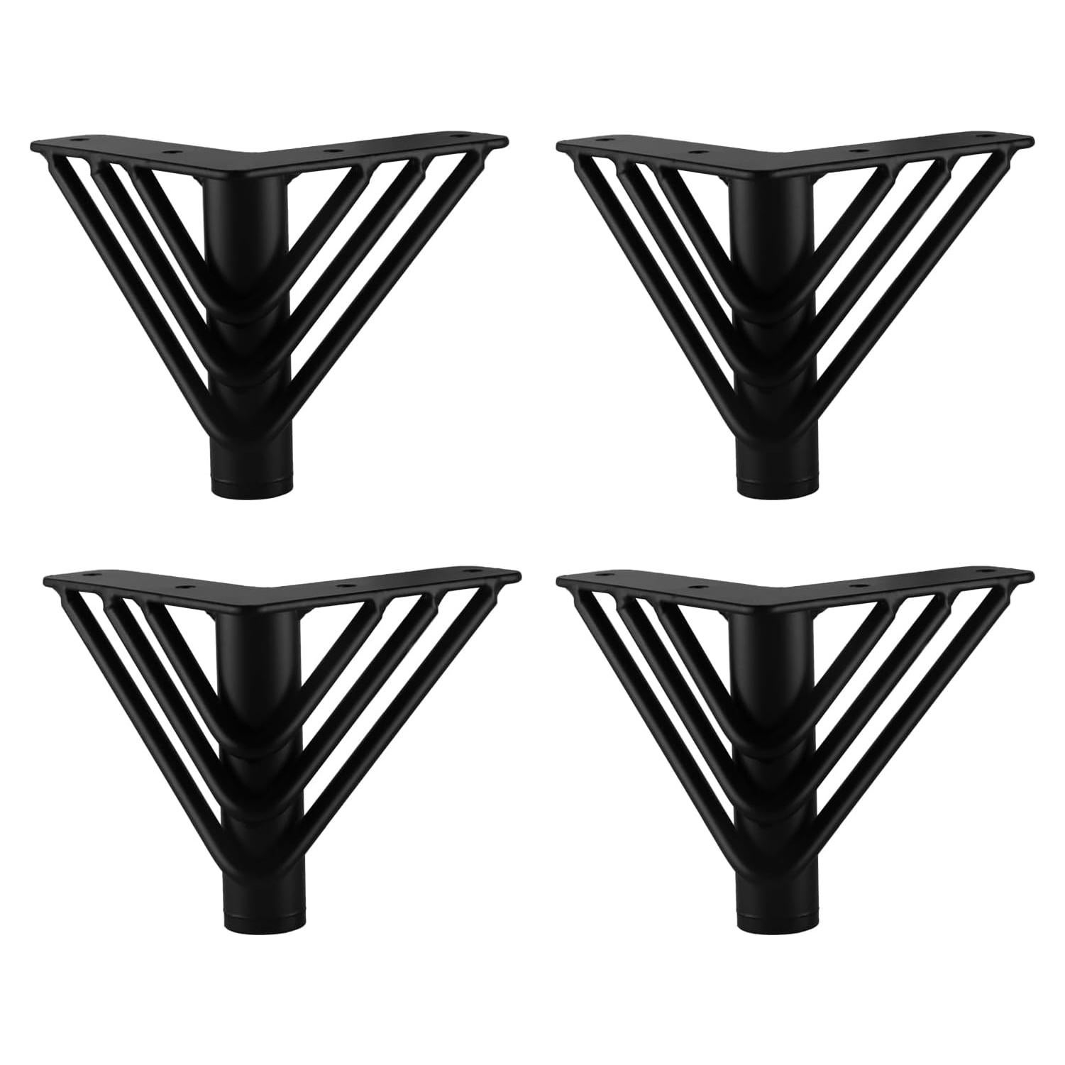 Piernas de Mueble Osring 10 cm Metal Negro Triangular 4 Pcs
