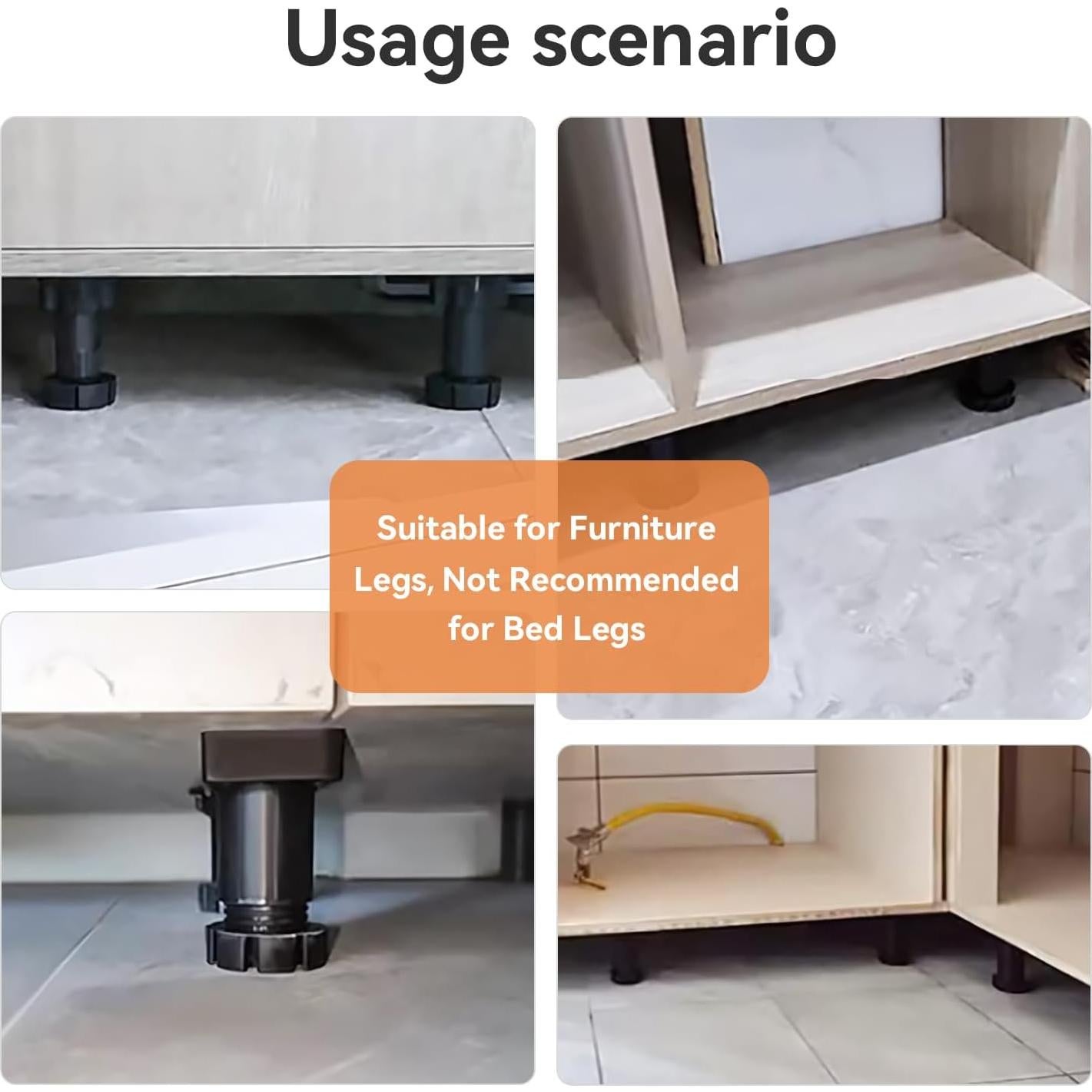 Elevadores de Muebles NEZART 4 Piezas Ajustables 10.2 cm