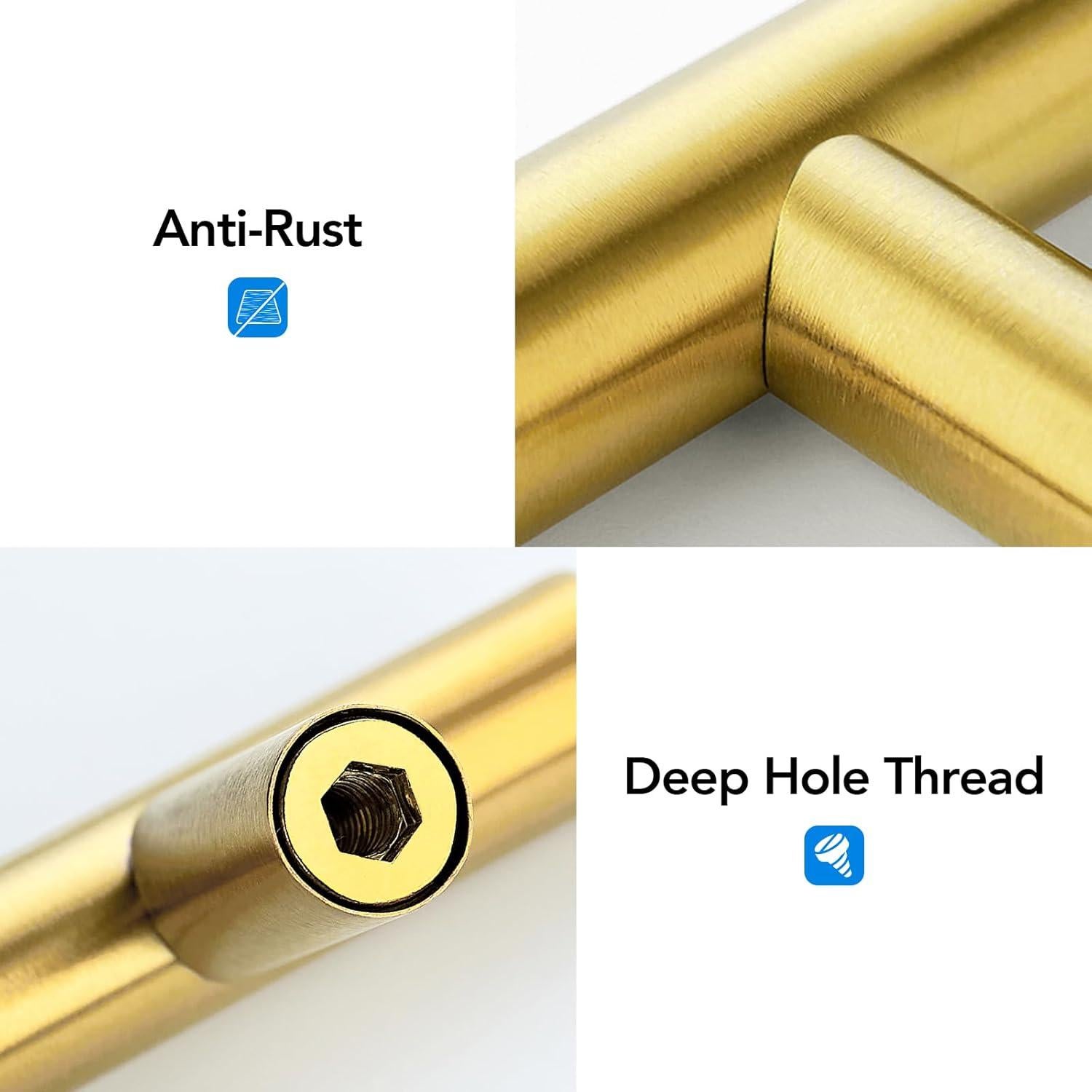 Paquete de 10 pomos dorados HOME EDIT 5.08 cm para gabinetes