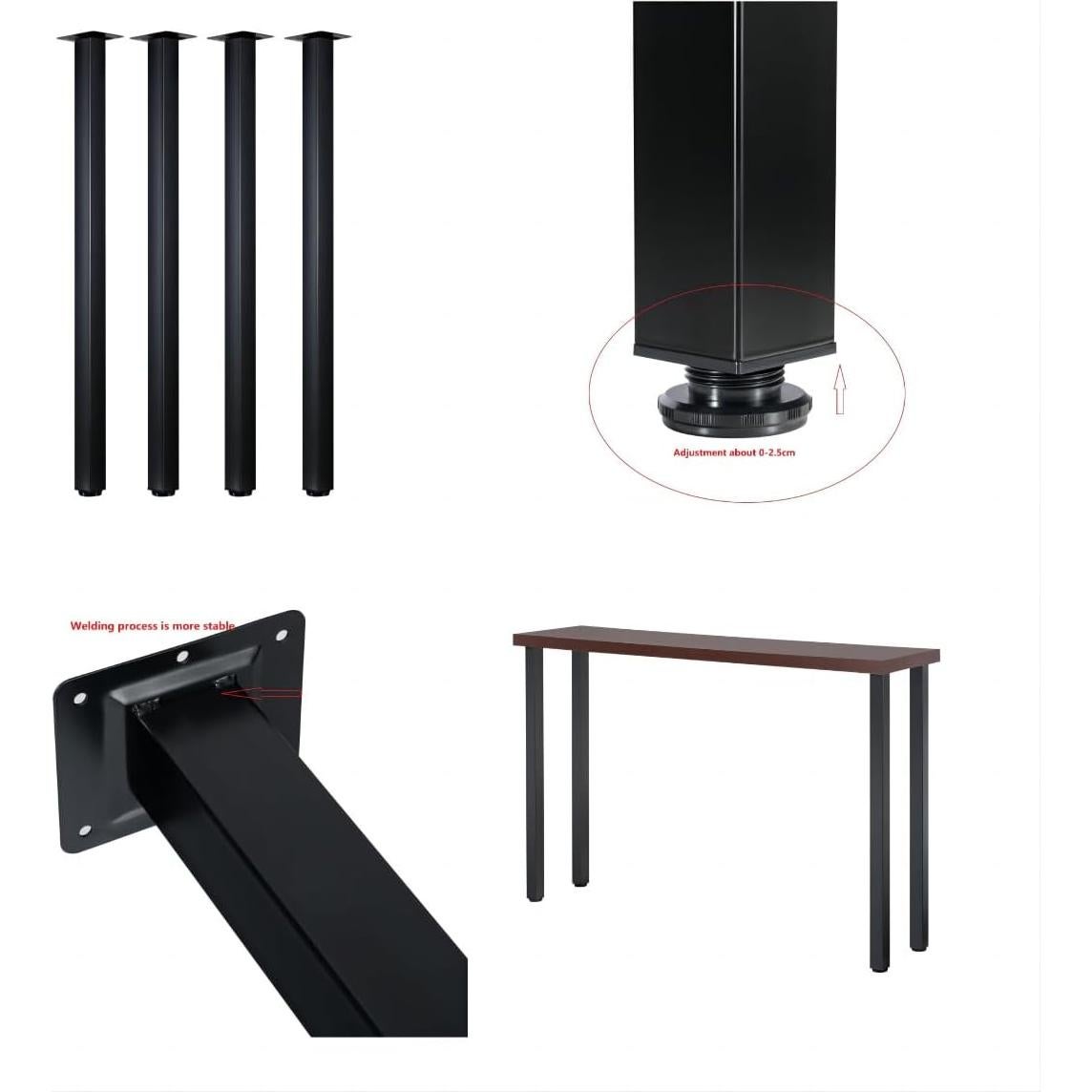 Patas de Mesa Ajustables Metalicas WHUANGKAKA 101.6 cm - Juego de 4