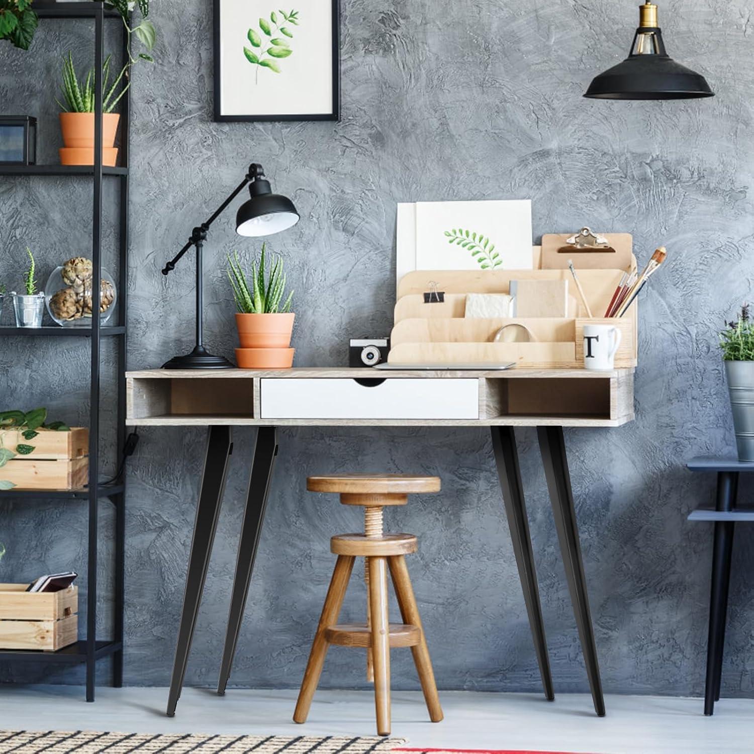 Patas de Mesa Modernas XUUHOOG 71.12 cm Metal Negro Mate (Juego de 4)