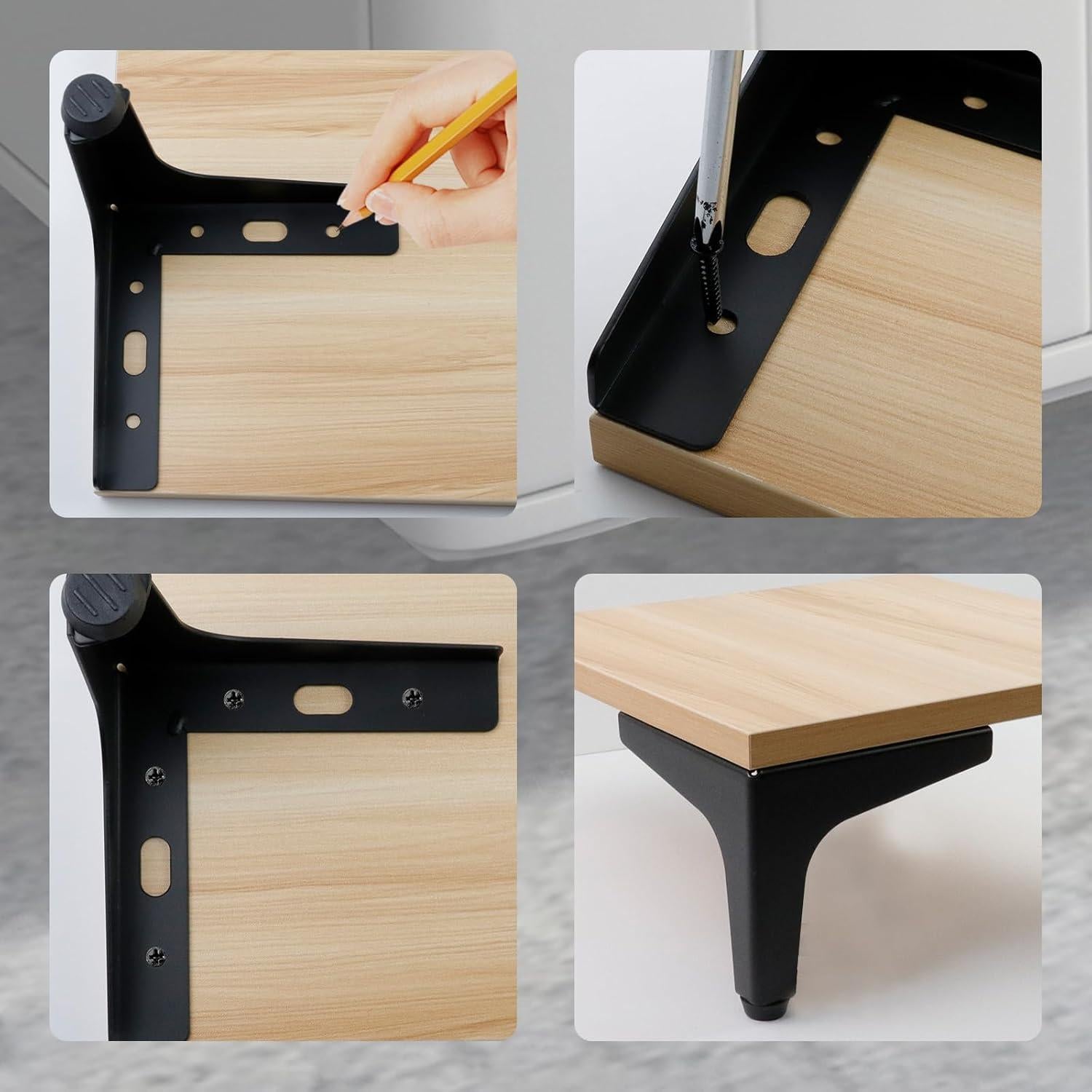 Patas Ajustables de Muebles Antrader 11.5 cm Metal Negro Mate