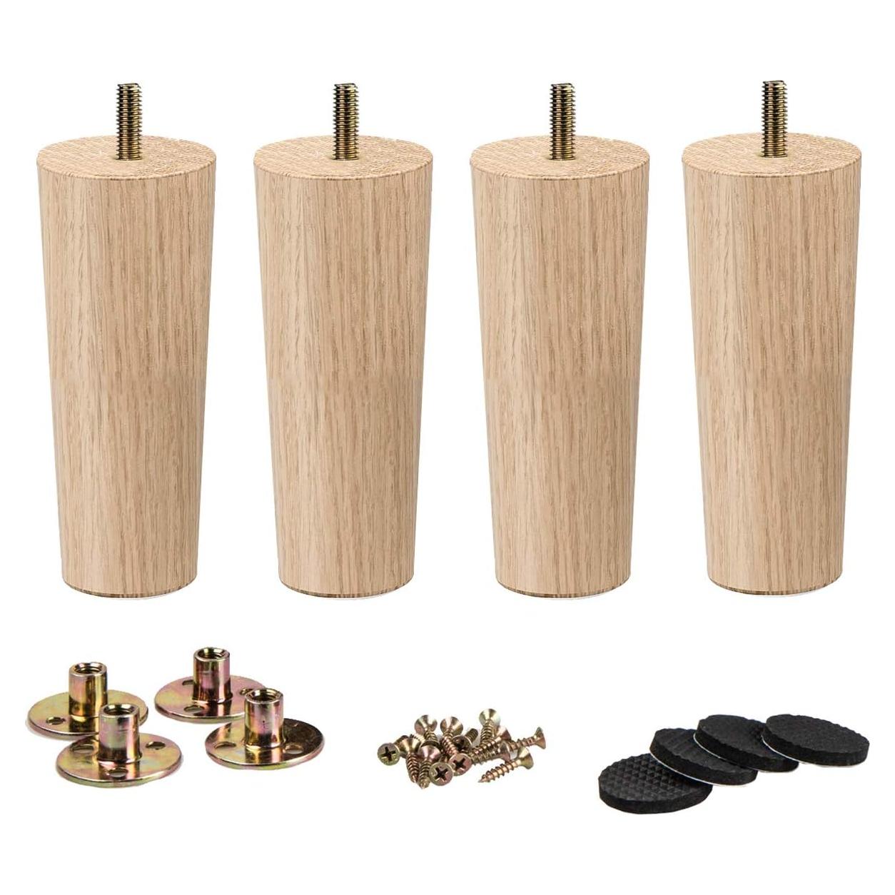 Patas de Madera Sólida La Vane 30cm Cónicas Juego de 4