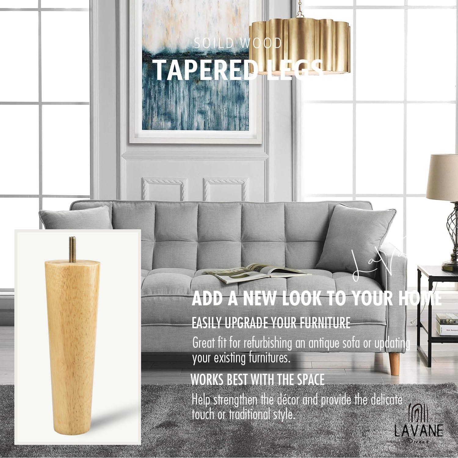 Patas de Madera Sólida La Vane 30cm Cónicas Juego de 4