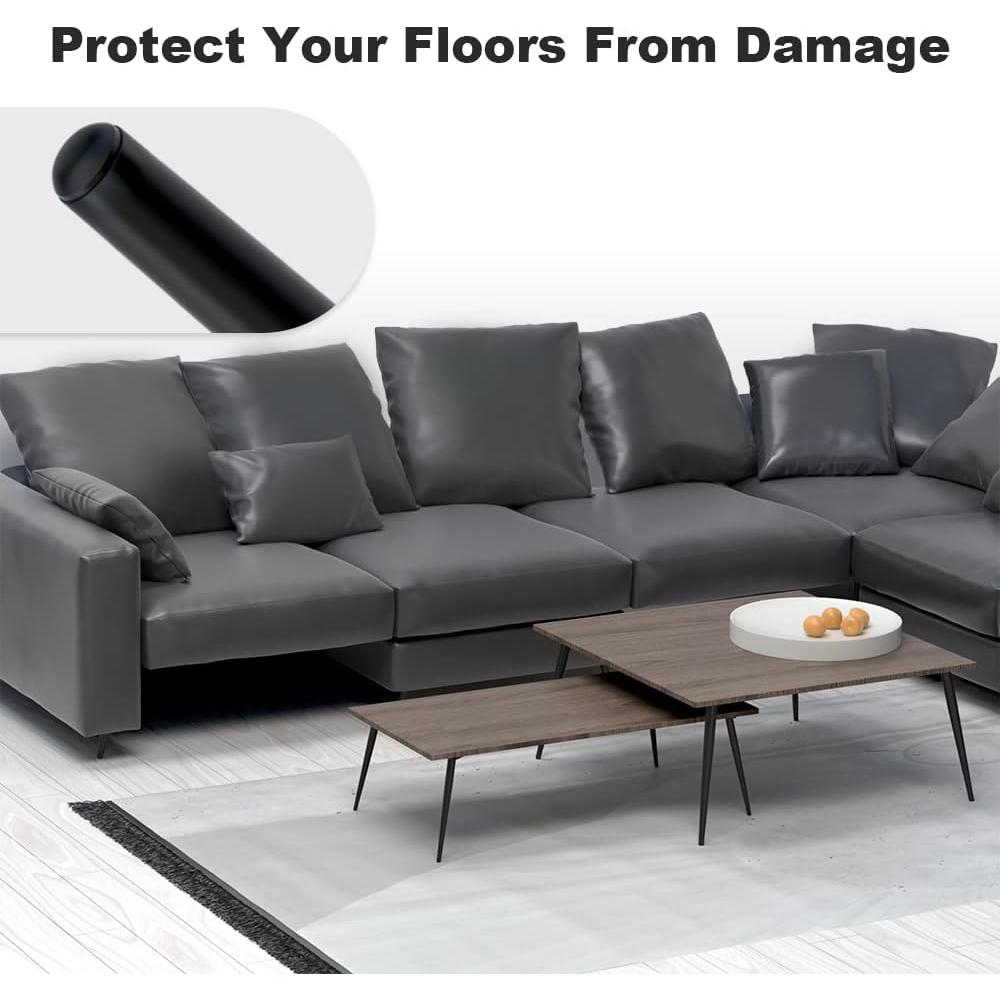 4 Piezas Piernas Tapered Negras Mate IURRDOP 30.48 cm