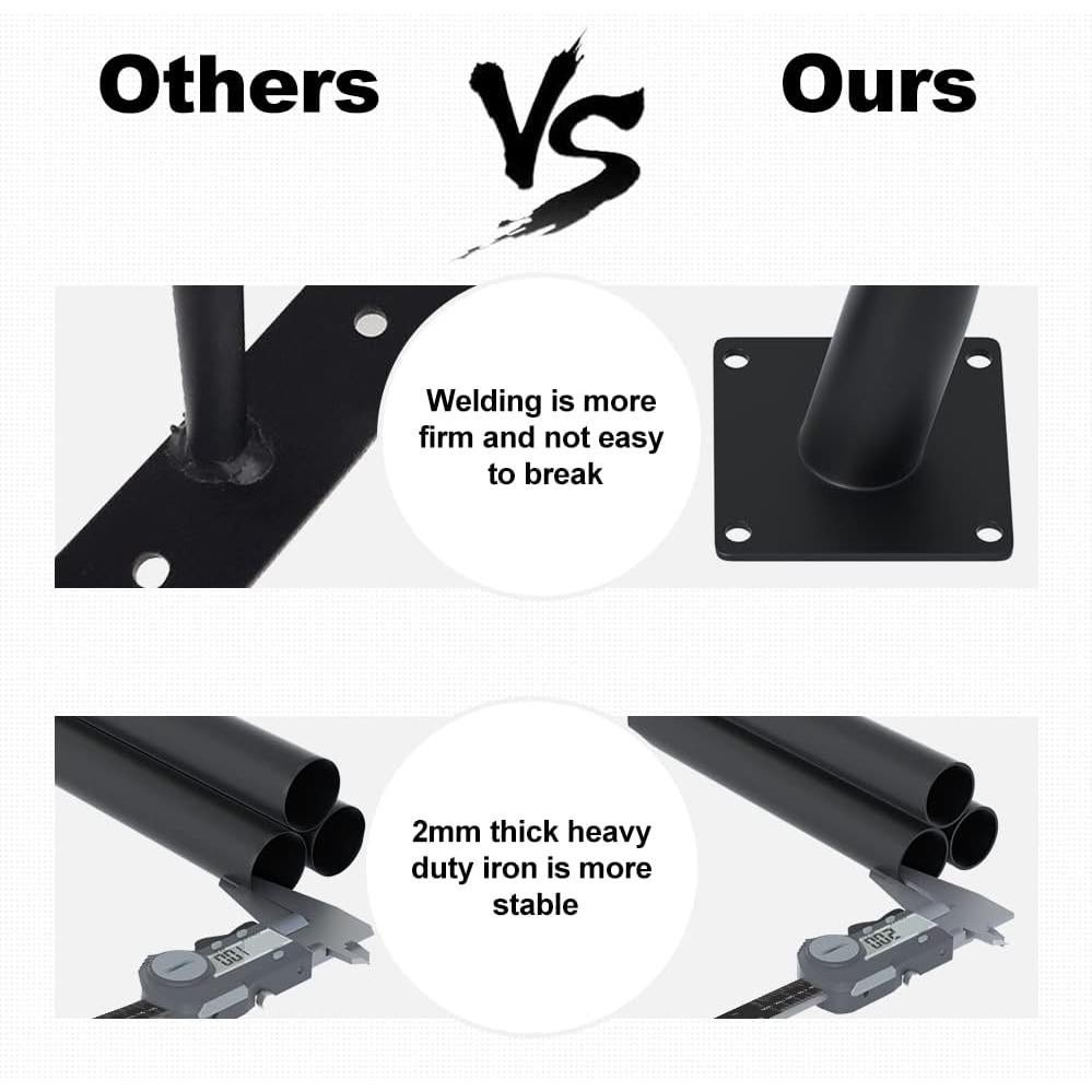 4 Piezas Piernas Tapered Negras Mate IURRDOP 30.48 cm