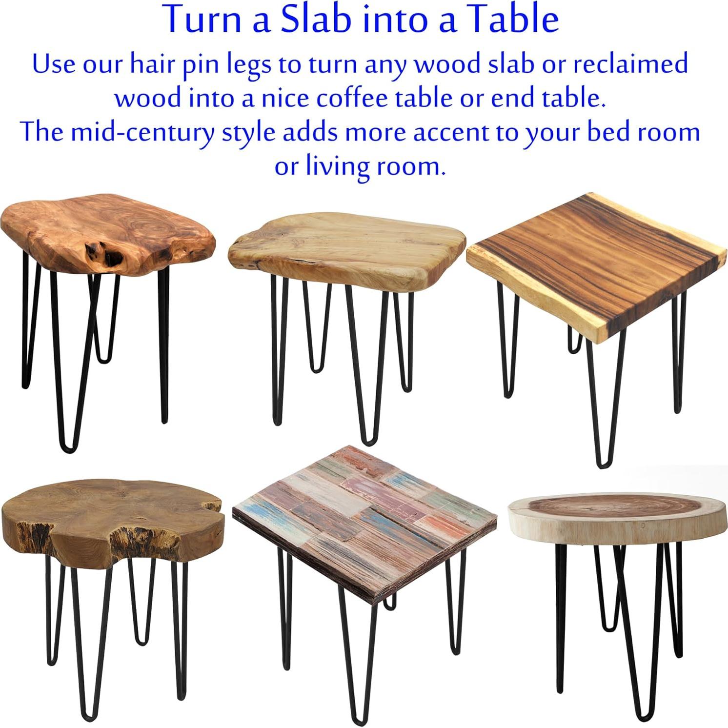 Juego de 4 patas de mesa de pin de cabello Home Soft Things 40.64 cm