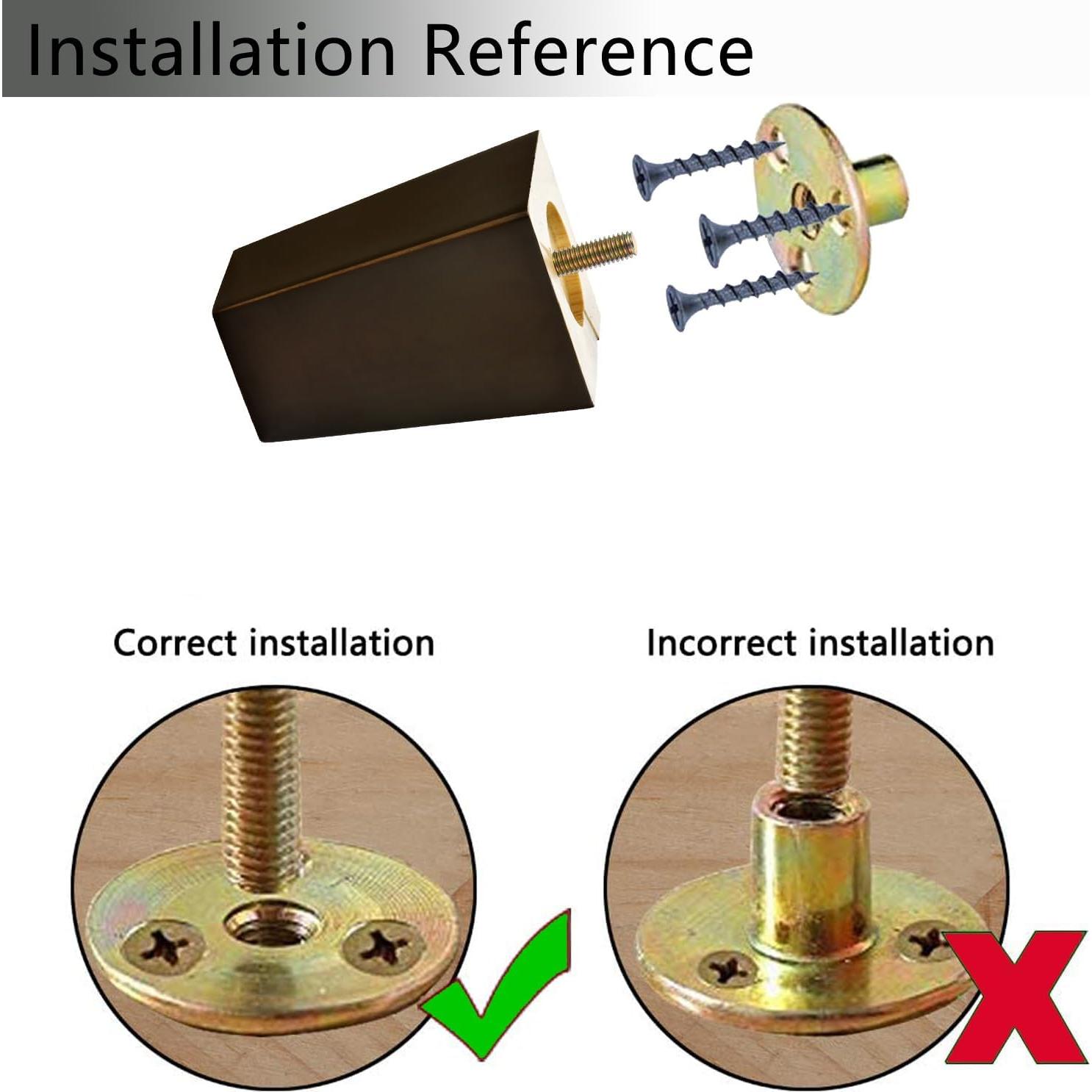 Patas de Muebles de Madera Maricome 10.16 cm Espresso Juego de 4