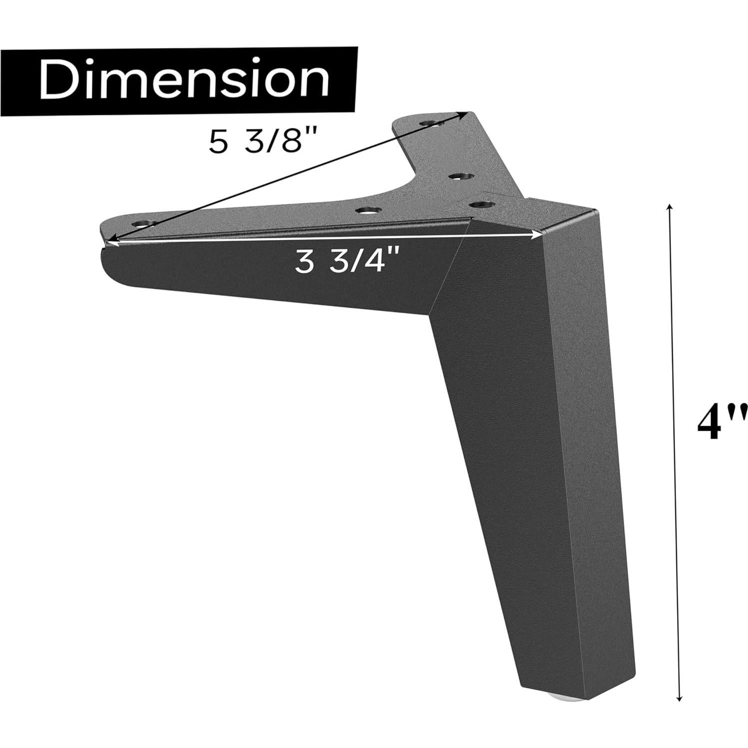 Patas de Muebles de Metal Topsair 10 cm Triángulo Juego de 4