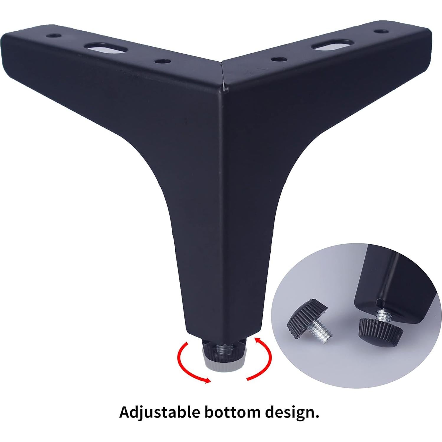 Patas de Muebles Ajustables HUAYY 10 cm Negras (Juego de 4)