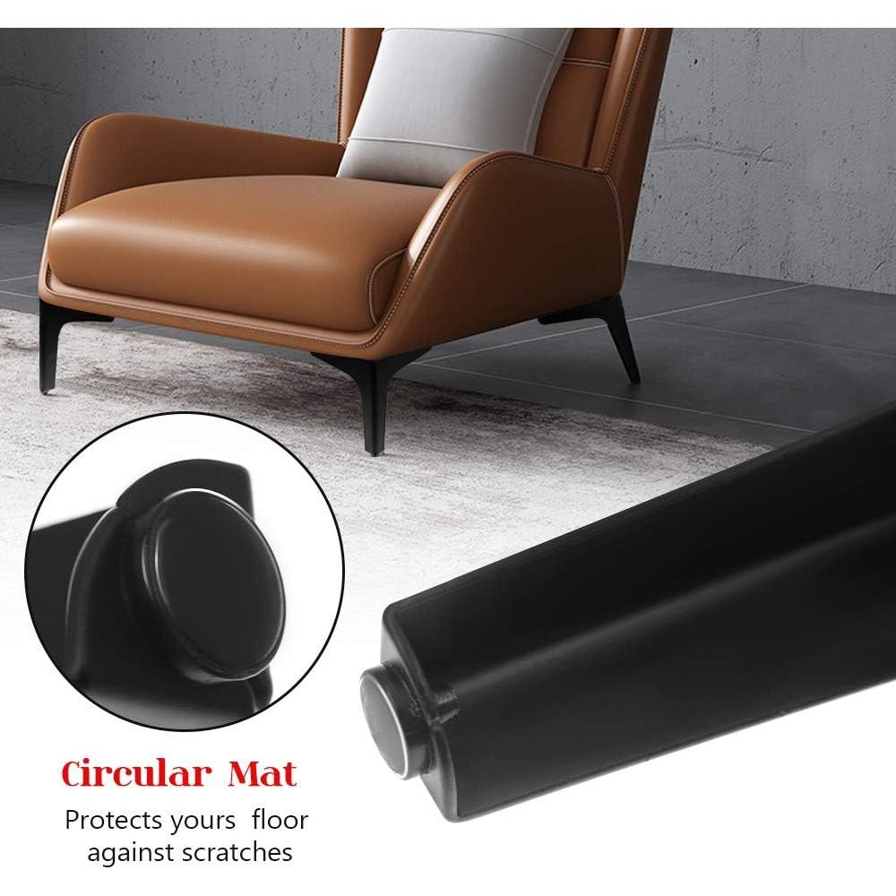 Patas de Muebles Seimneire 10cm Metal Negro Carga Pesada (4 Pcs)