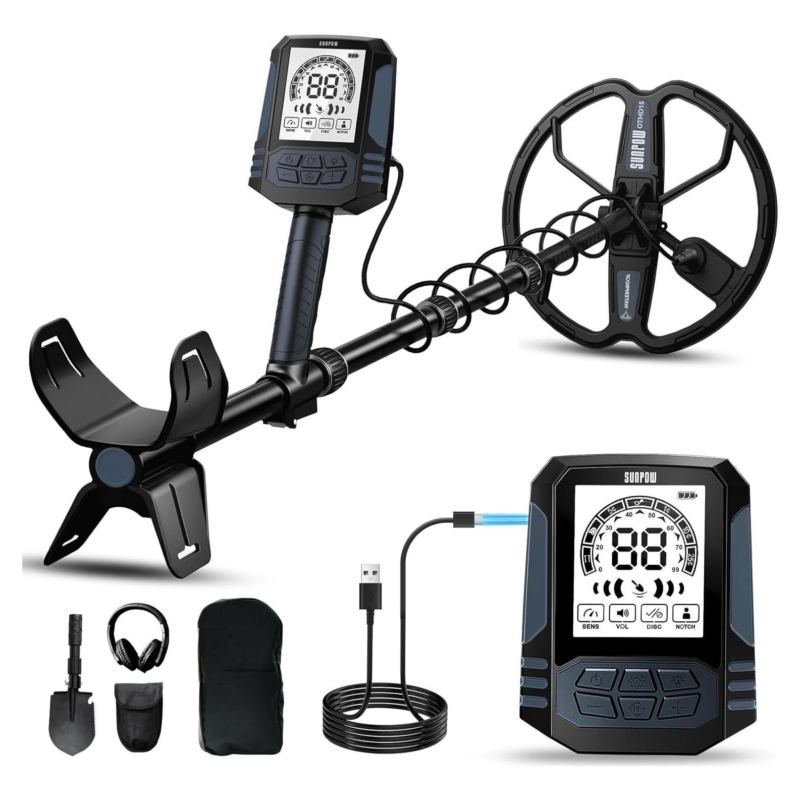 Detector de Metales Recargable SUNPOW OT-MD15 10" Impermeable