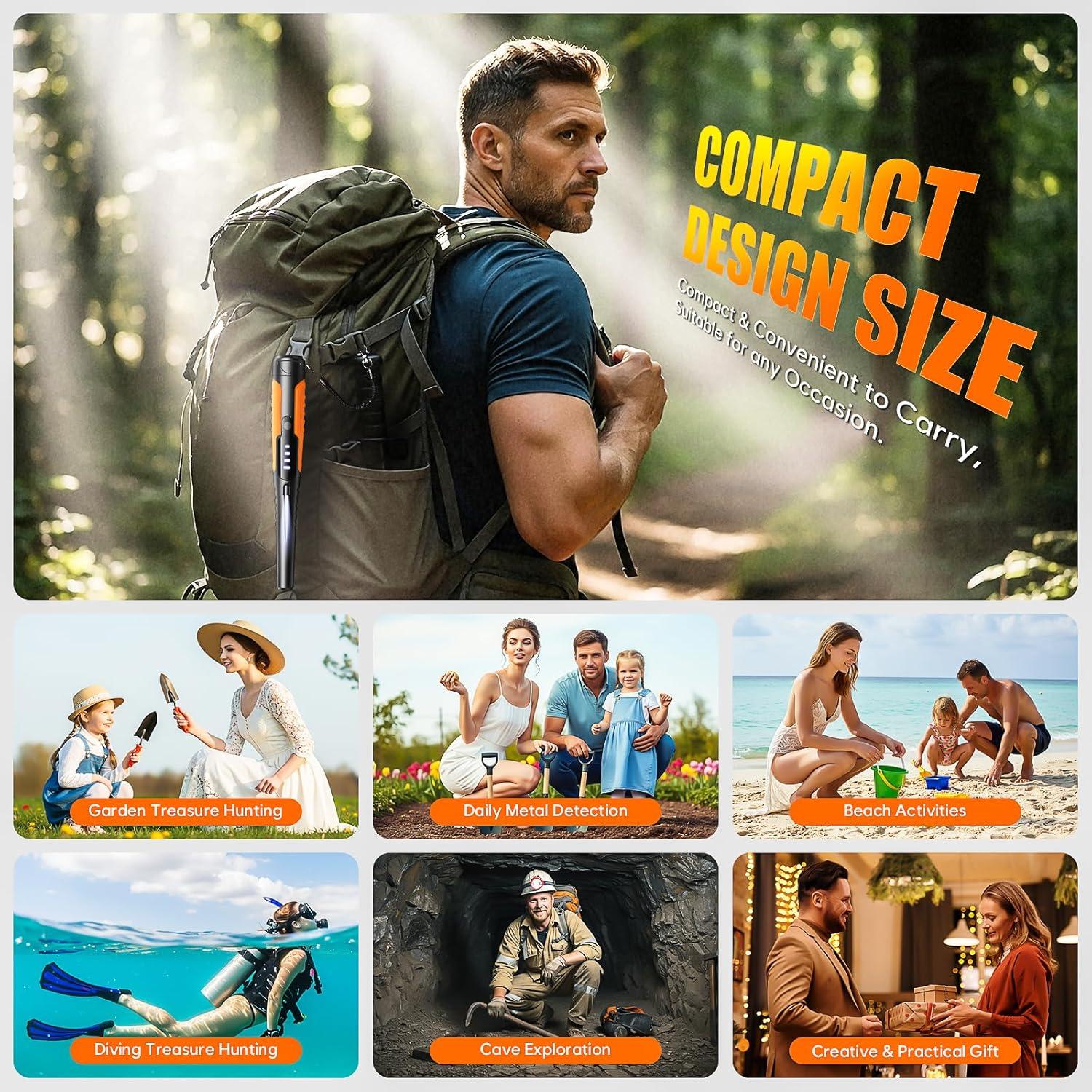 Detector de Metales JKUSS Pinpointer LCD Impermeable 8.9cm