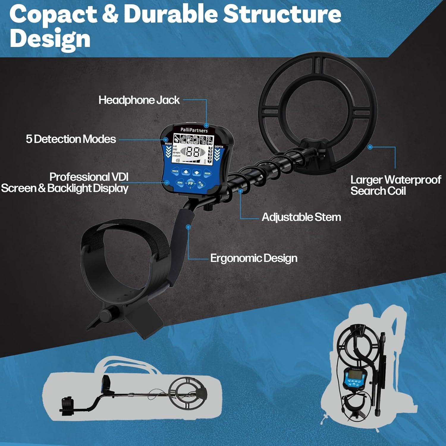 Detector de Metales LJINNOVEX 10" Impermeable y Ligero