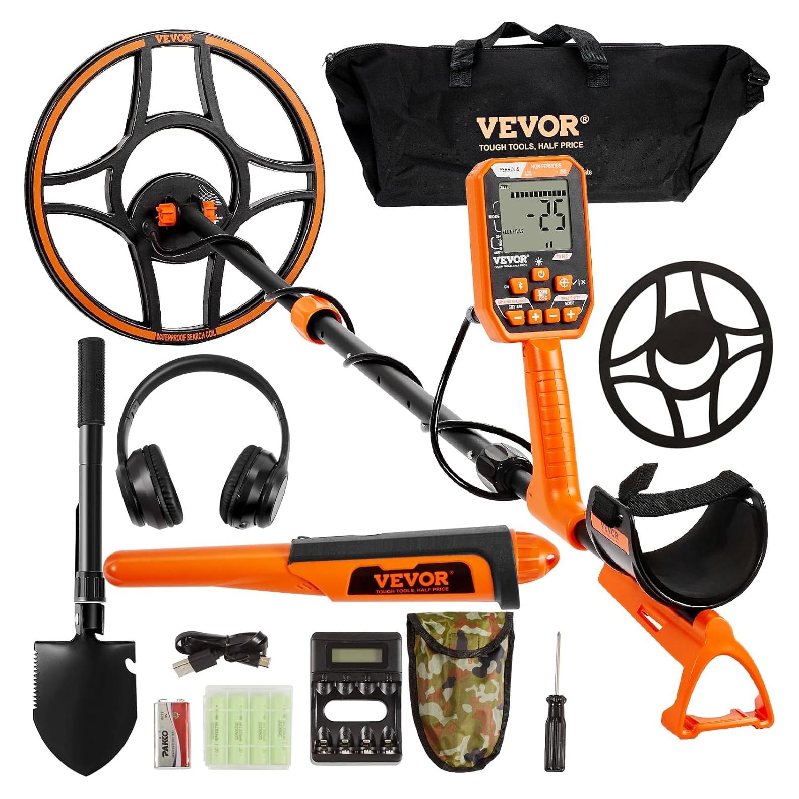 Detector de Metales VEVOR IP68 12" Profesional Recargable