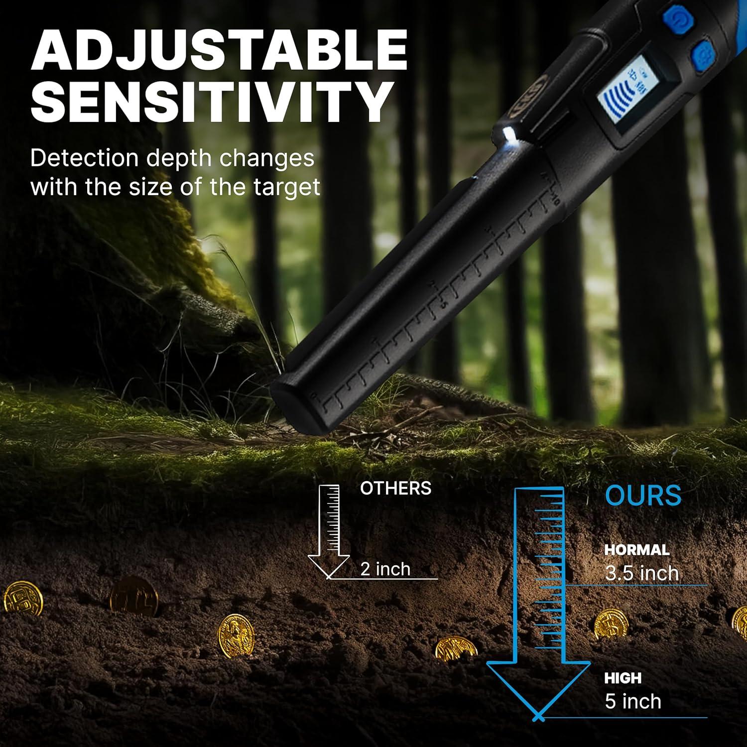 Detector de Metales CKG Pinpointer 360° Impermeable IP68