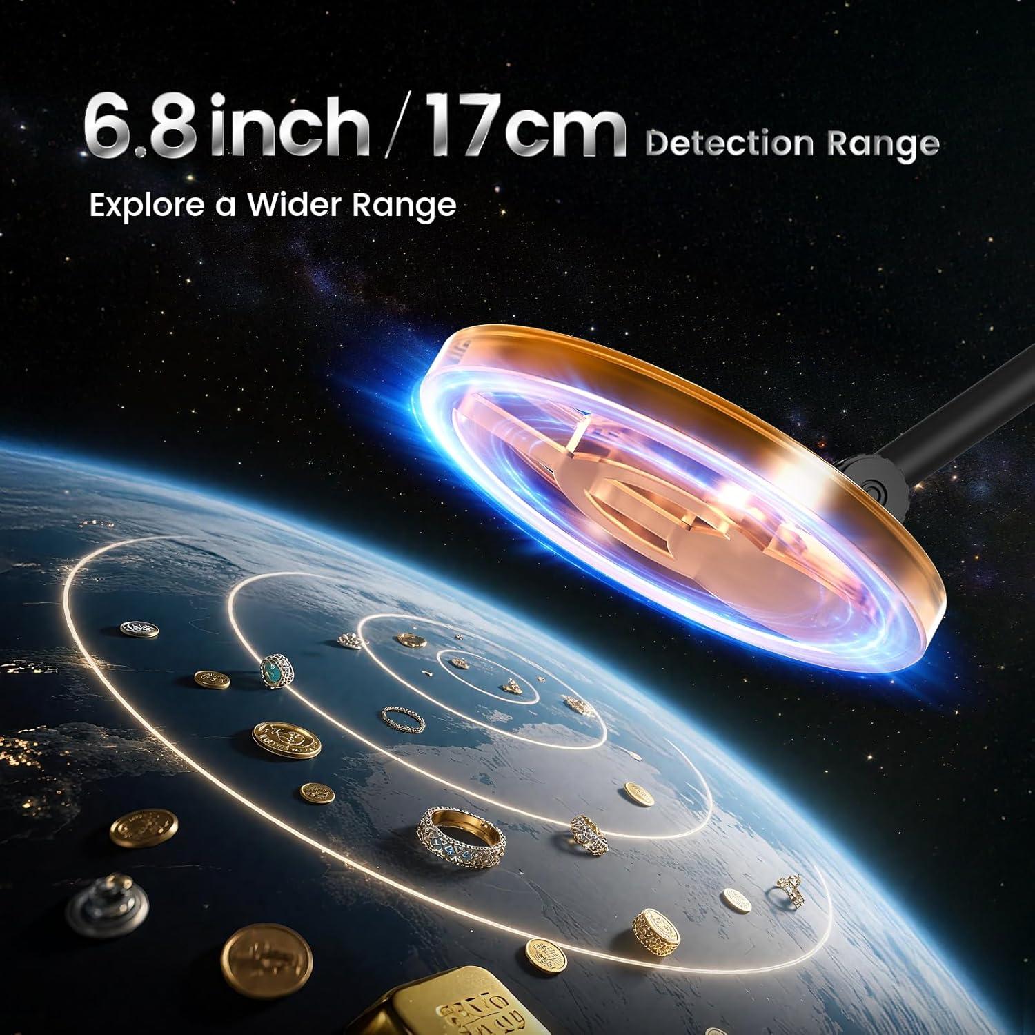 Detector de Metales GoGonova para Niños Naranja Ajustable 69.85-96.01 cm