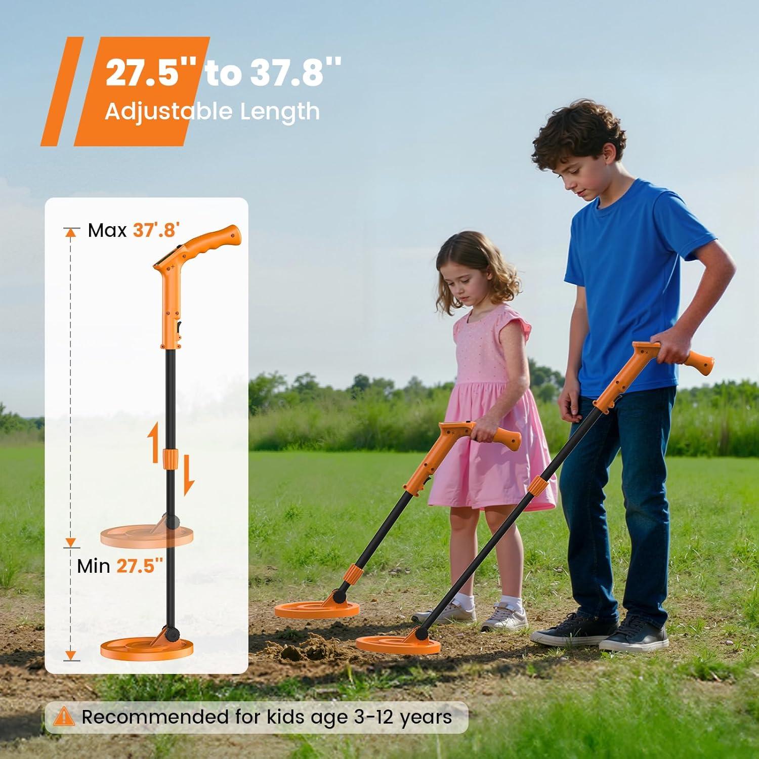 Detector de Metales GoGonova para Niños Naranja Ajustable 69.85-96.01 cm