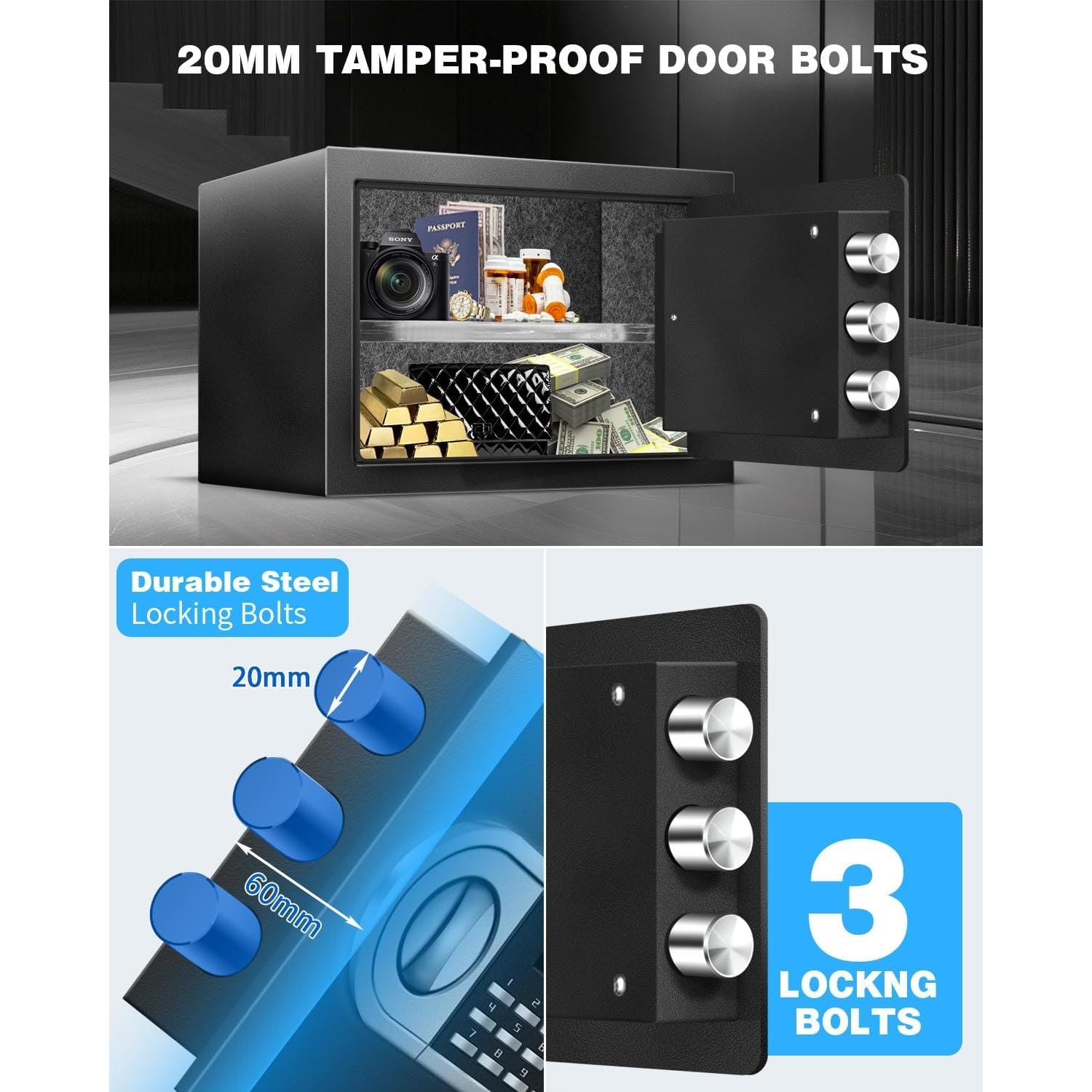 Caja Fuerte Electrónica RETLLAS 1.3 Pies Cúbicos con USB-C
