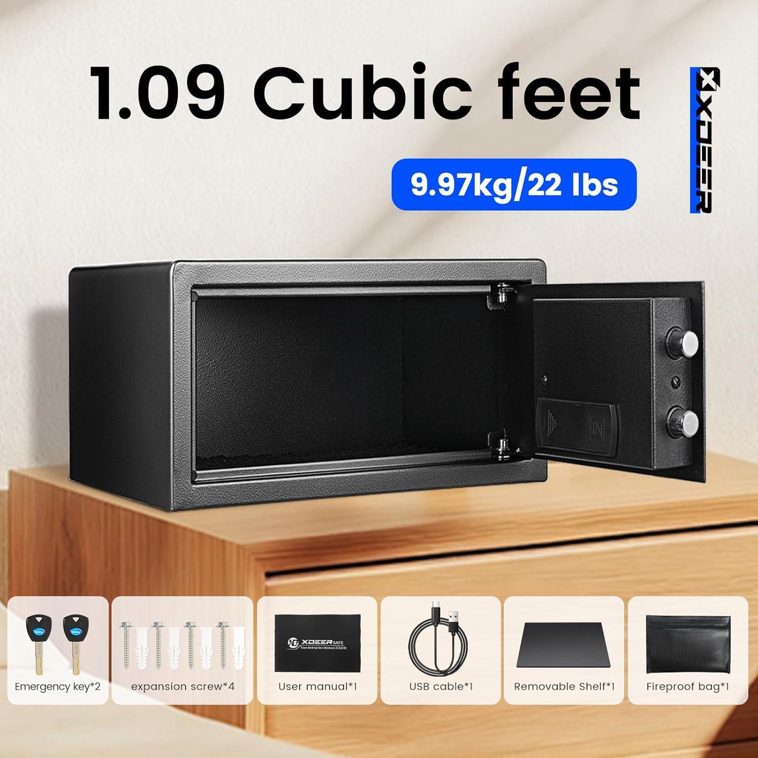 Caja Fuerte Biométrica XDeer 1.09 m³ Ignífuga y a Prueba de Agua