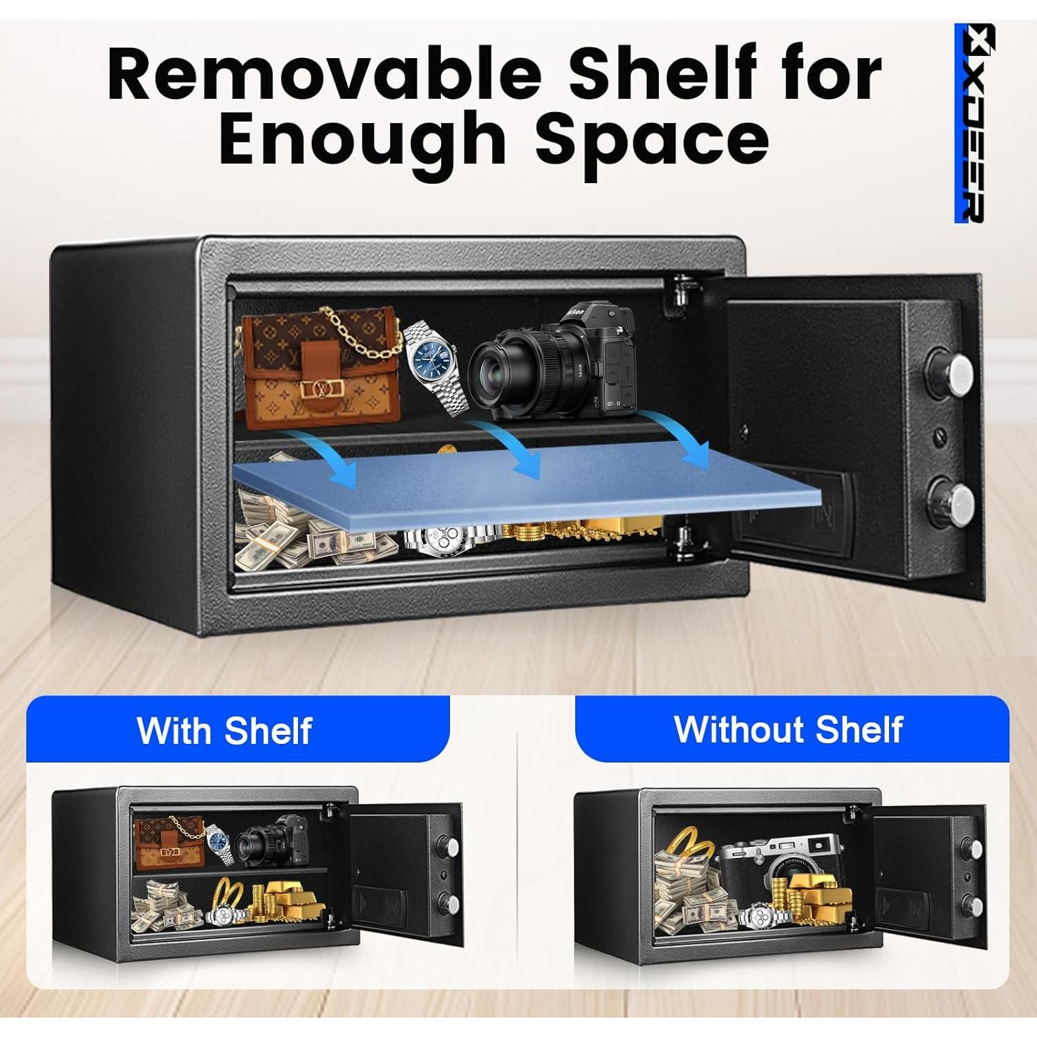 Caja Fuerte Biométrica XDeer 1.09 m³ Ignífuga y a Prueba de Agua