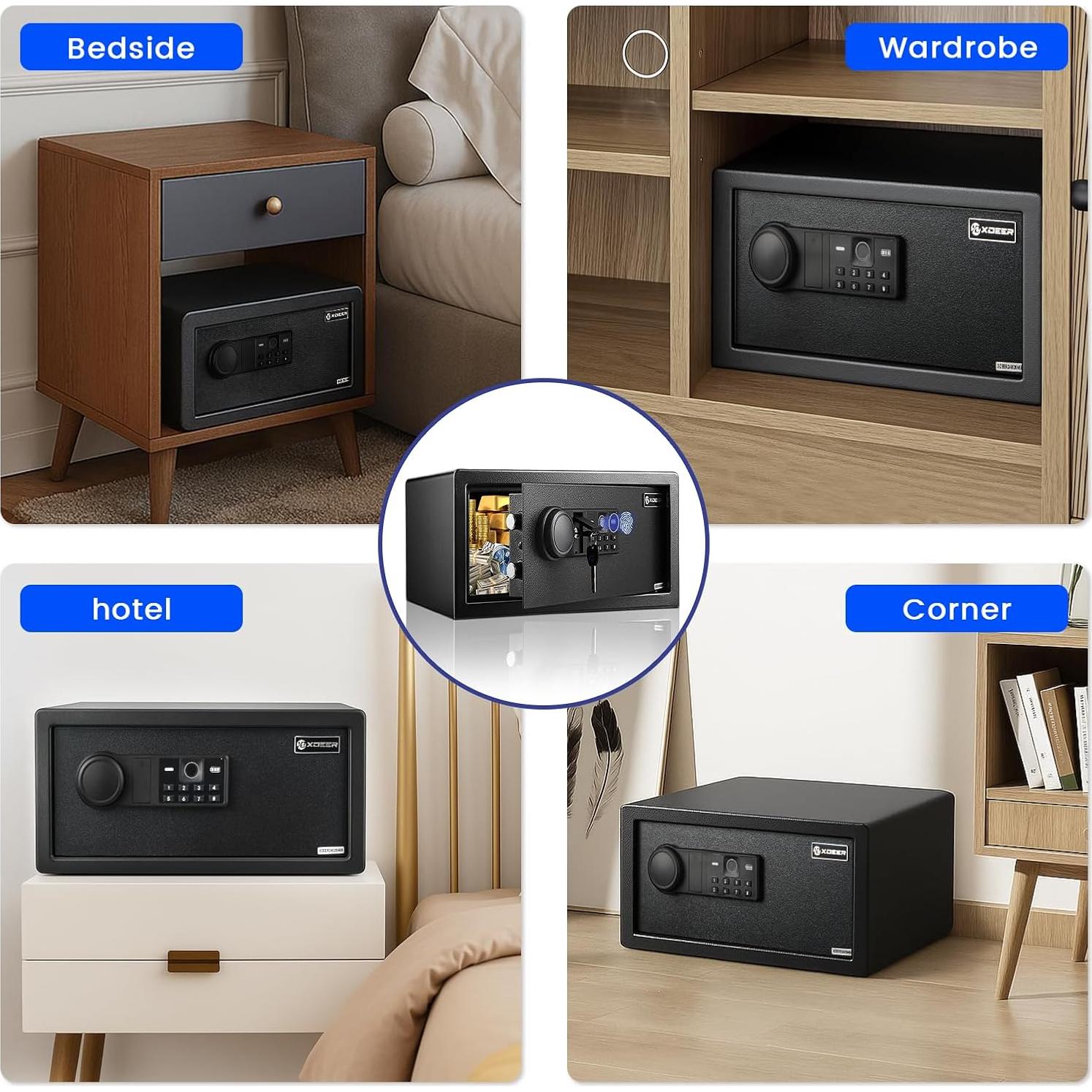 Caja Fuerte Biométrica XDeer 1.09 m³ Ignífuga y a Prueba de Agua