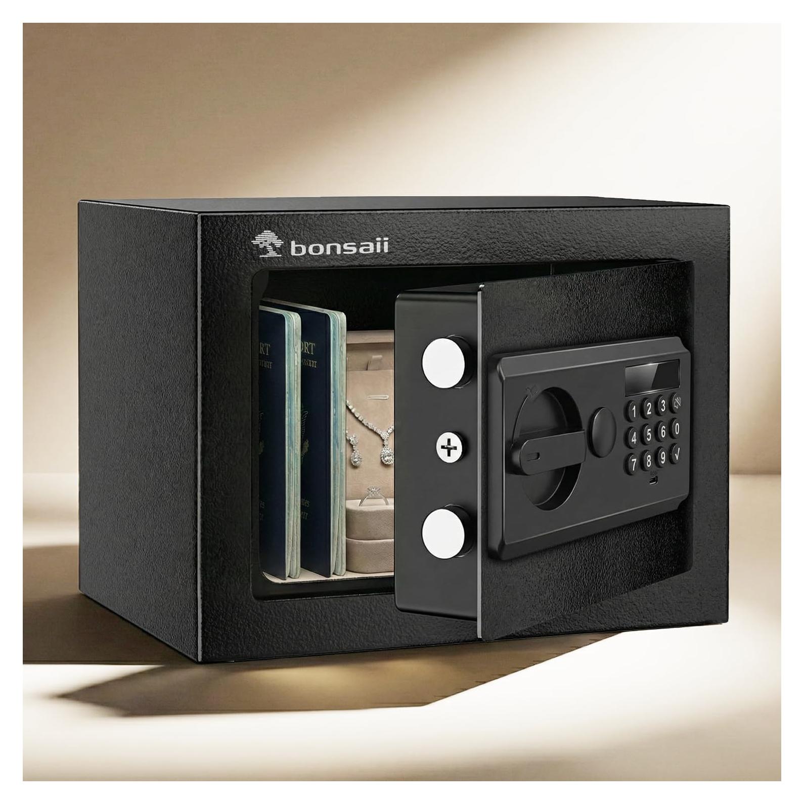 Caja de Seguridad Electrónica Bonsaii SF005-B 0.23 Pies³ Acero