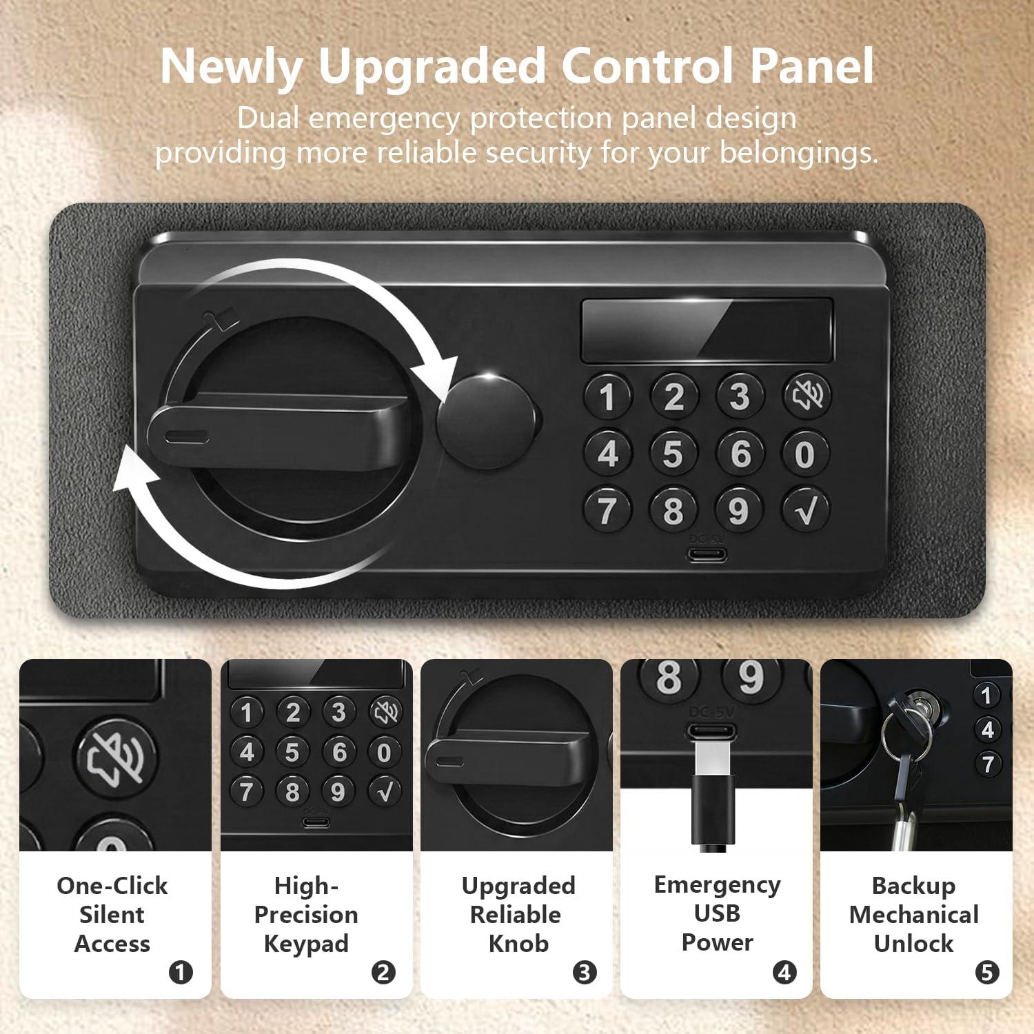 Caja de Seguridad Electrónica Bonsaii SF005-B 0.23 Pies³ Acero