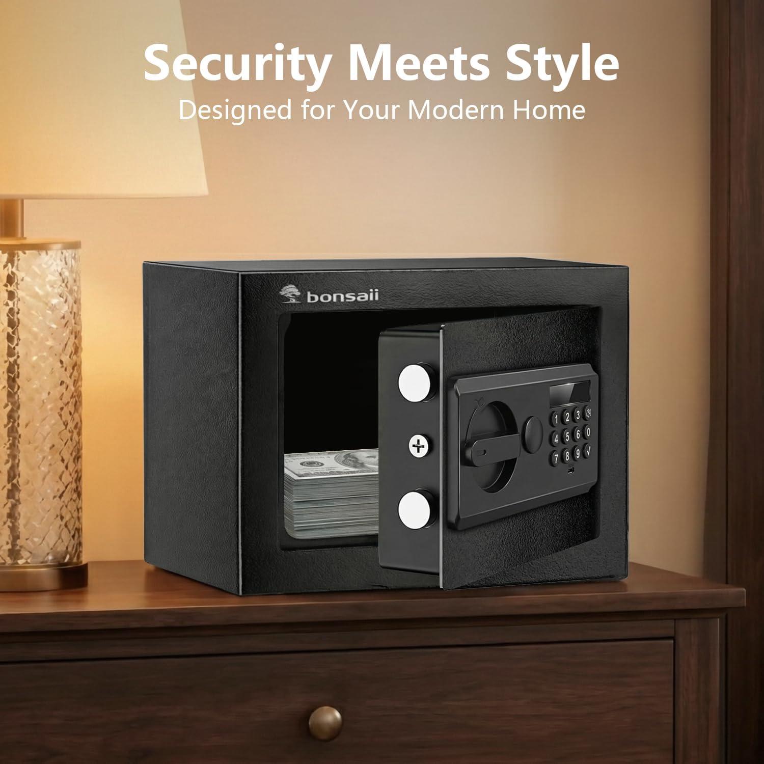 Caja de Seguridad Electrónica Bonsaii SF005-B 0.23 Pies³ Acero