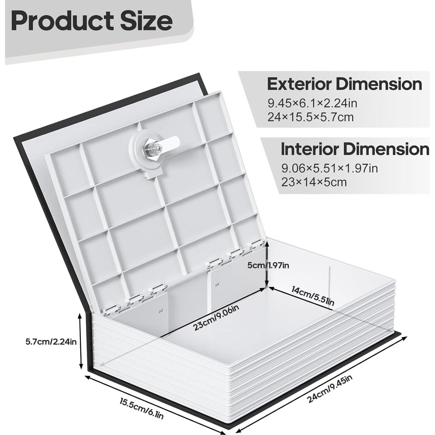 Caja de Ahorro KMC Booksafe Negra con Cerradura y Llave