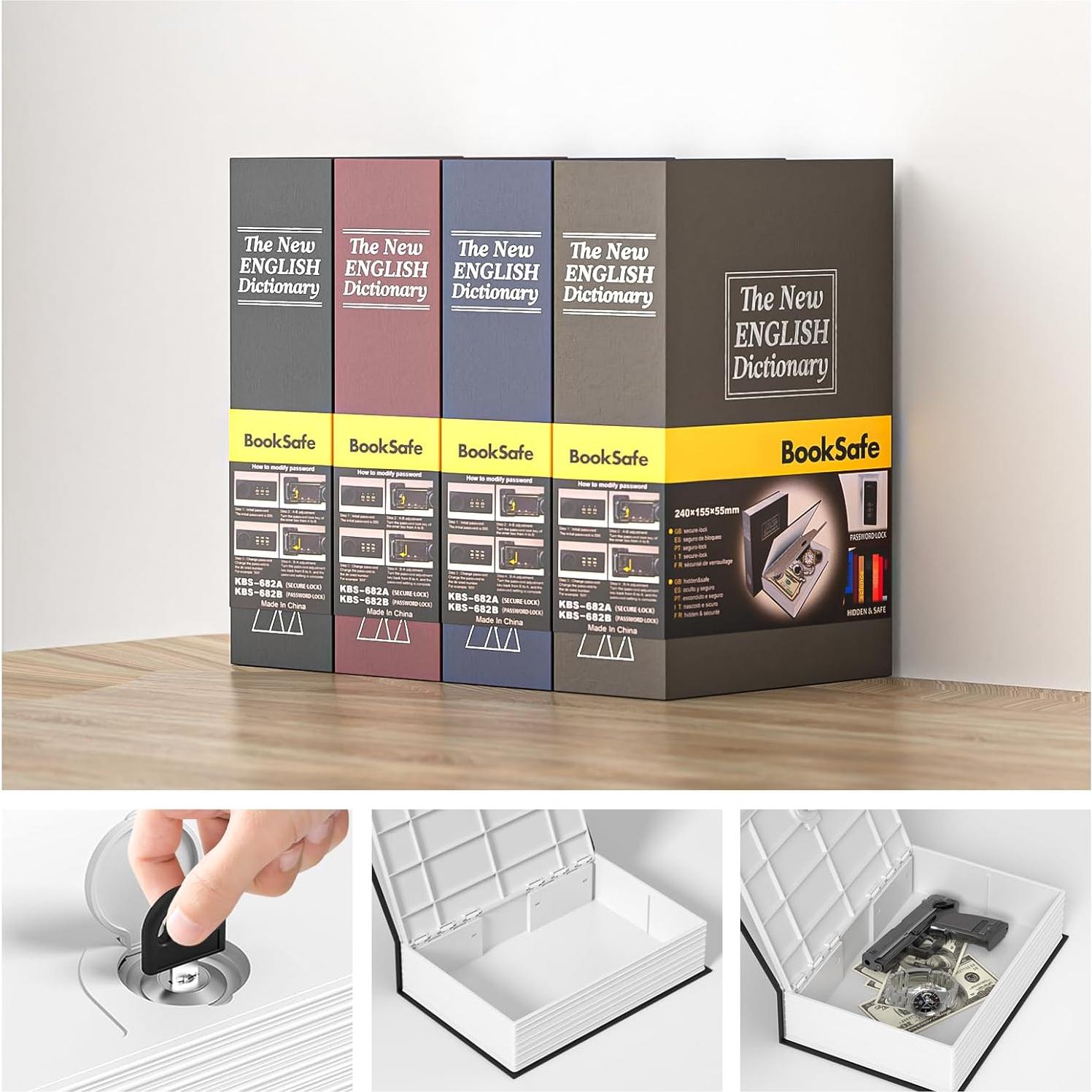 Caja de Ahorro KMC Booksafe Negra con Cerradura y Llave