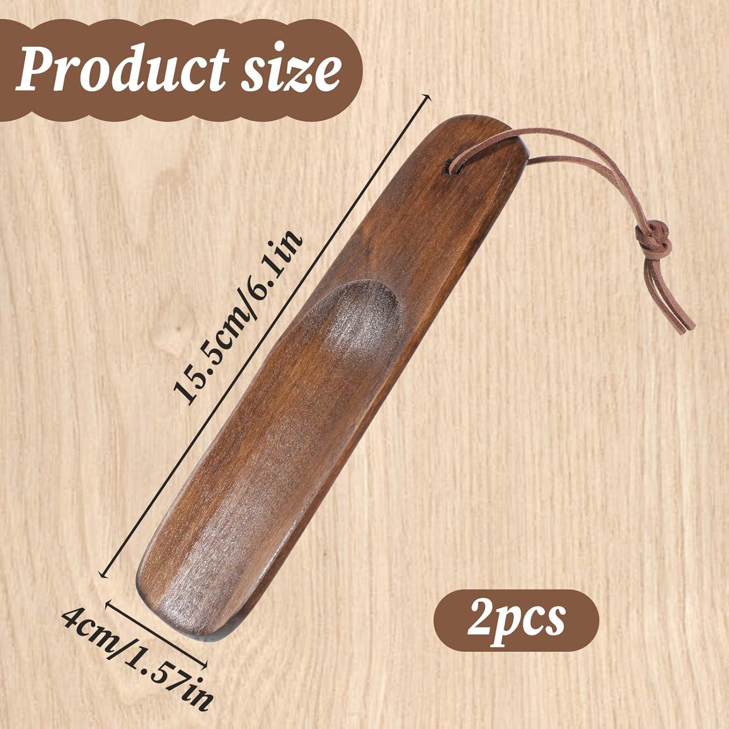2 Piezas Cuerno de Zapato de Madera QfwdfcTrenz 15.24 cm