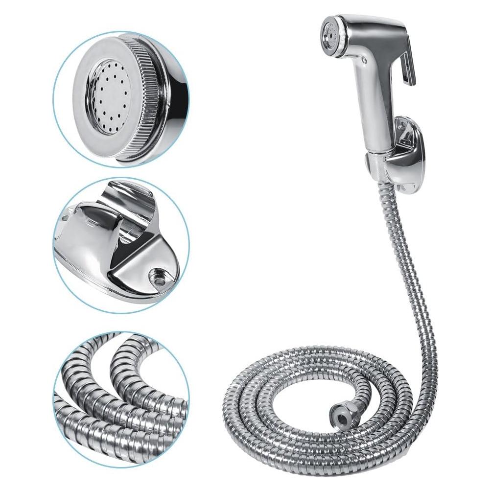 Pulverizador de Bidet ZPSHYD BS-1 con Manguera 120cm Plata