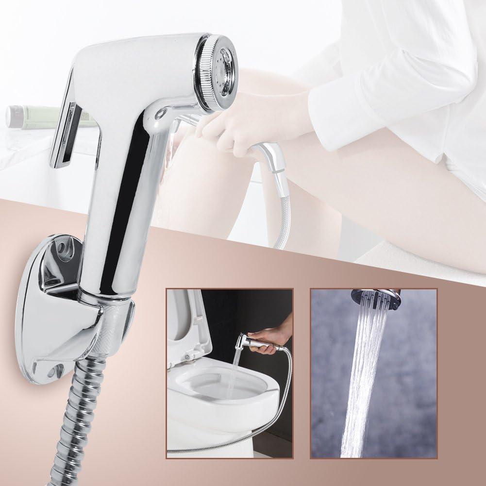 Pulverizador de Bidet ZPSHYD BS-1 con Manguera 120cm Plata