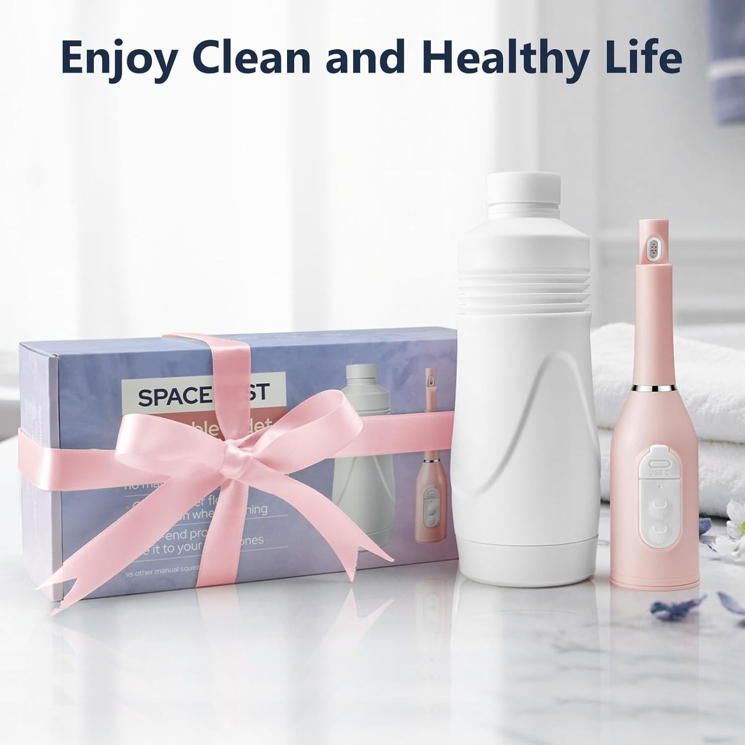 Bidet Portátil SPACEREST 550ml Recargable Higiene Femenina