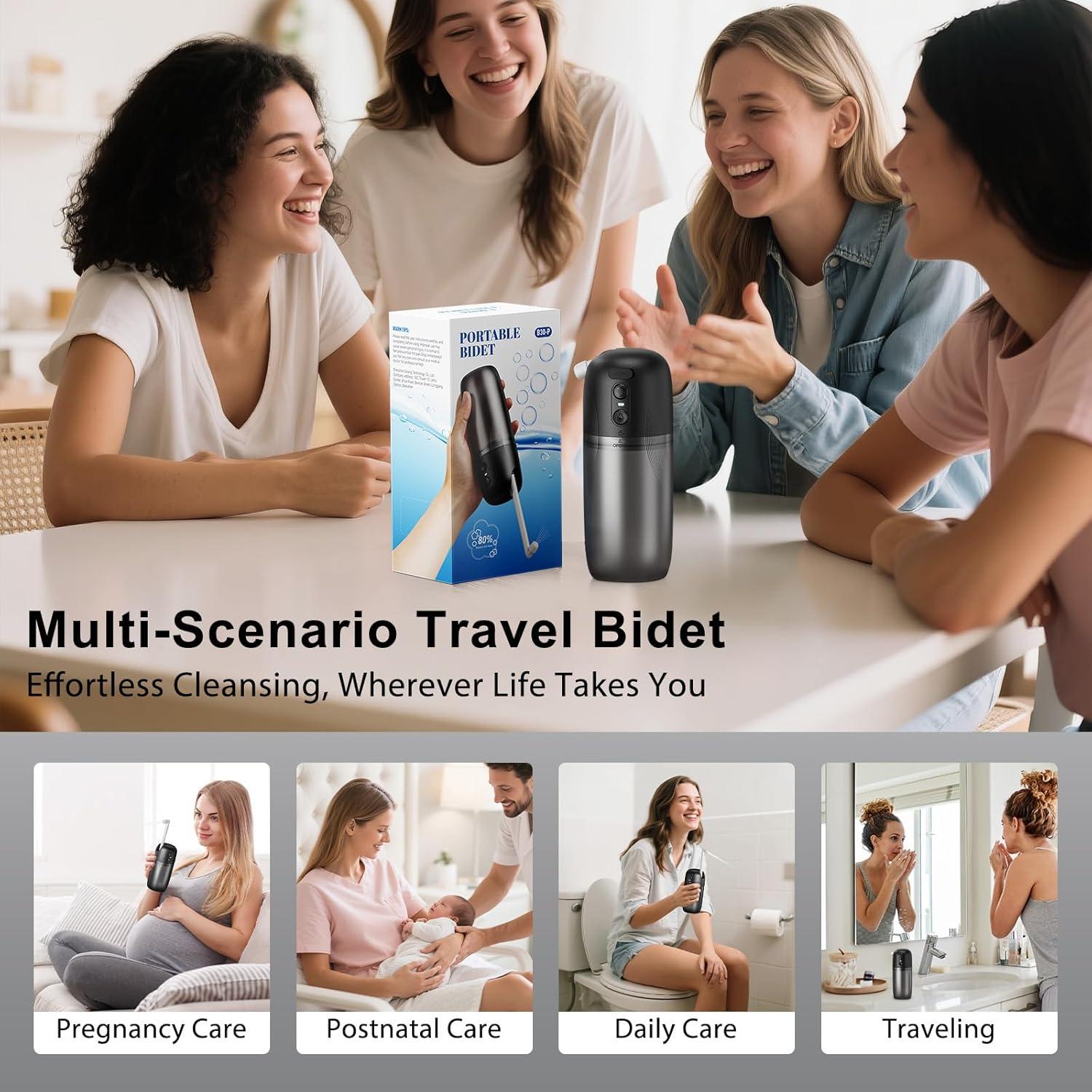 Bidet Portátil Tormiyx 250ml, Pulverizador USB-C a Prueba de Agua