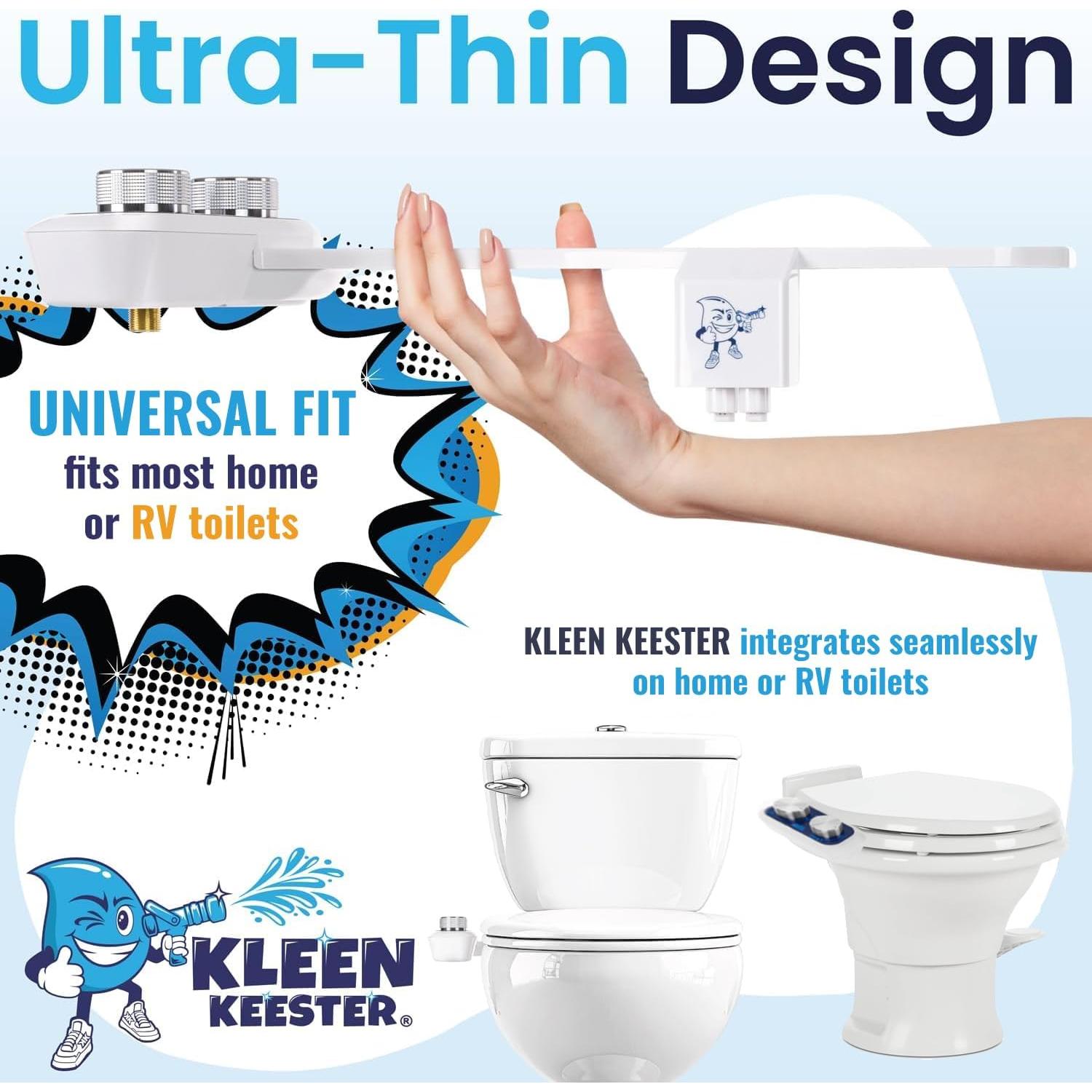 Bidet Kleen Keester KK1 - Doble boquilla autolimpiante 38x20cm