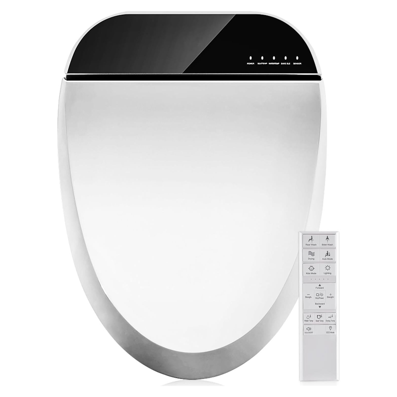 Asiento de inodoro bidet Combier 102S-B alargado con agua caliente