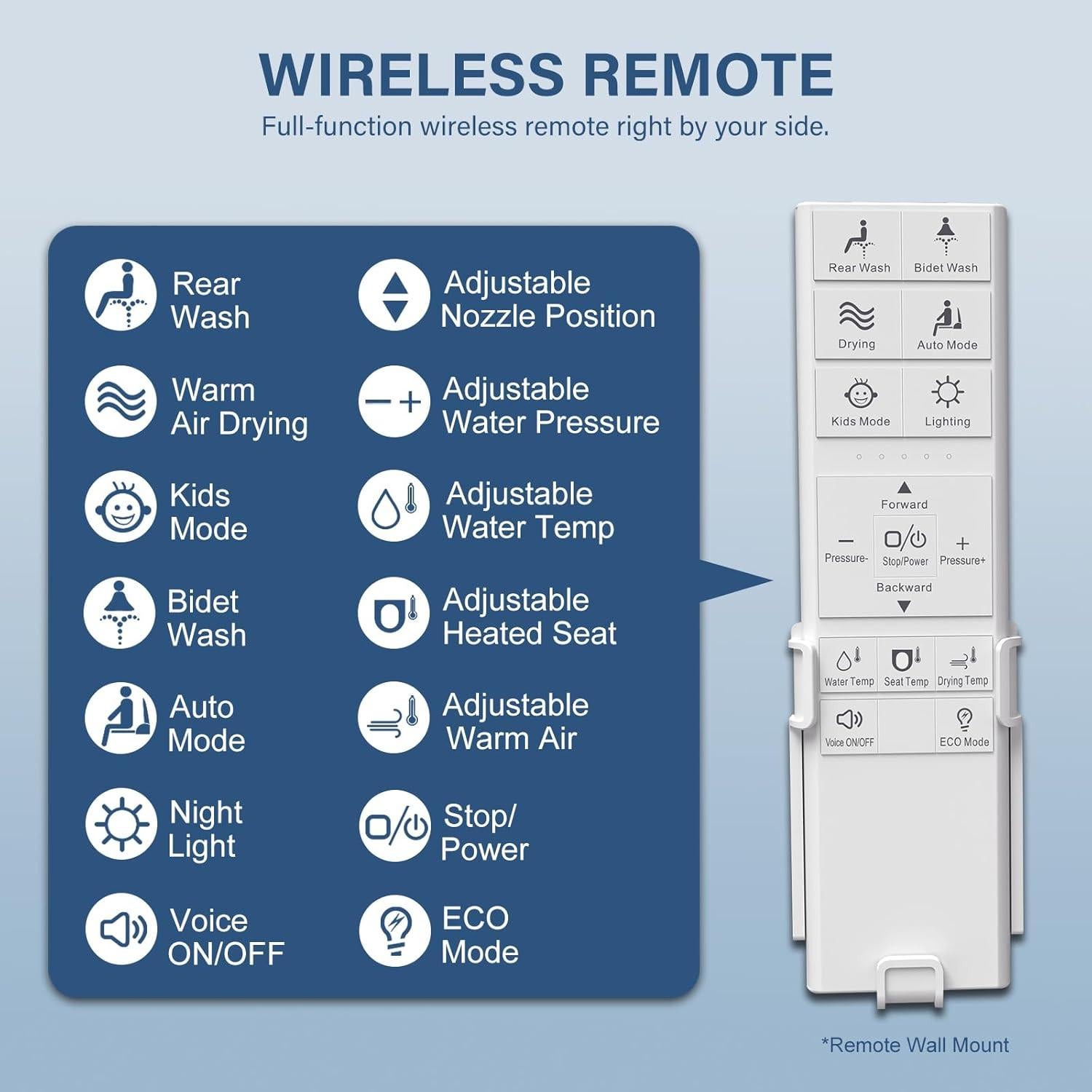 Asiento de inodoro bidet Combier 102S-B alargado con agua caliente