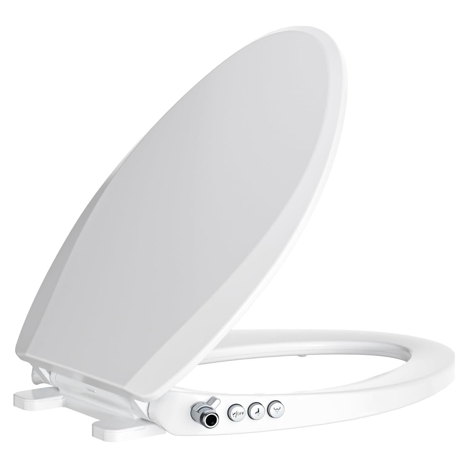 Asiento de Inodoro Bidet Clirass Alargado Blanco con Cierre Suave